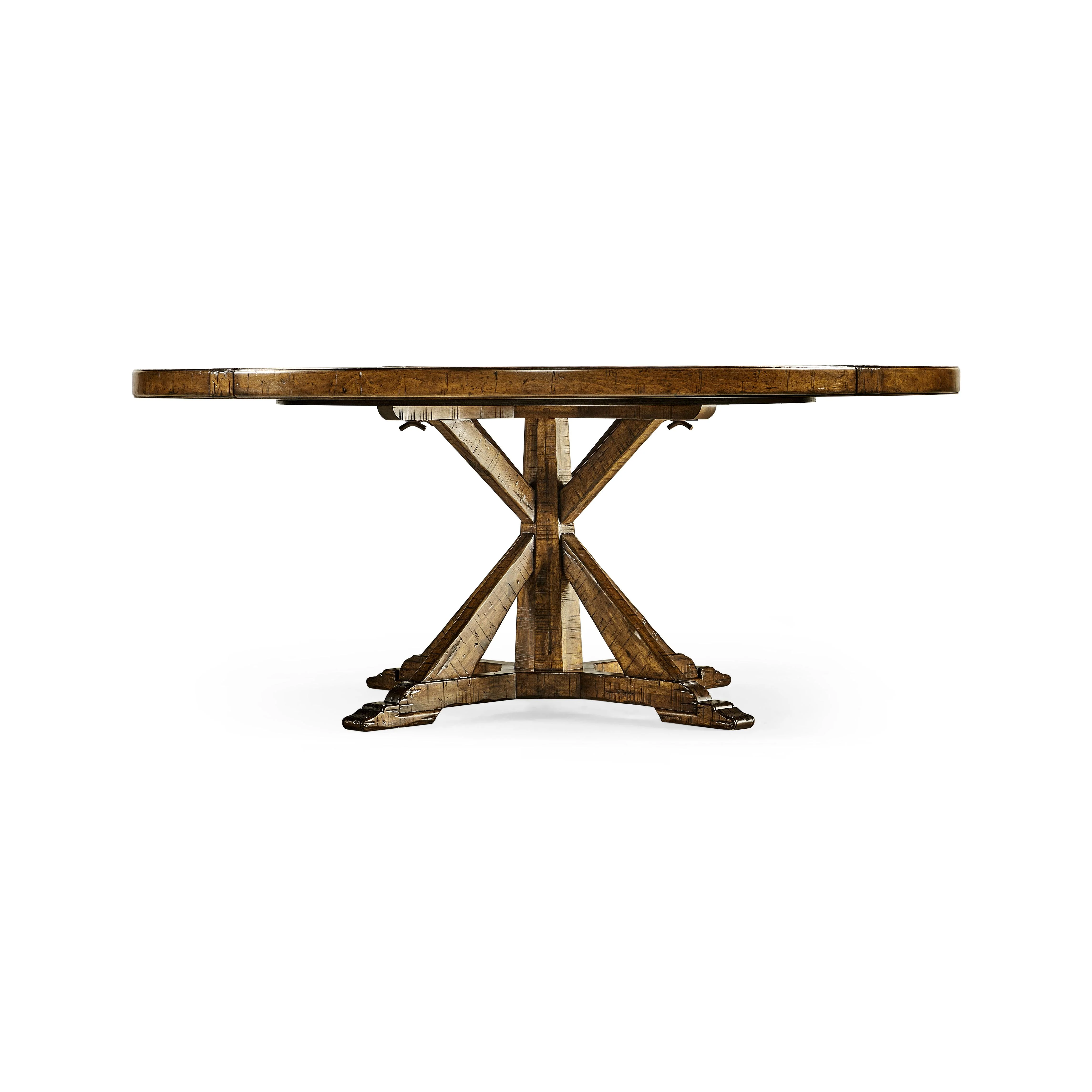 Casual Accents Country Walnut Round Dining Table 72