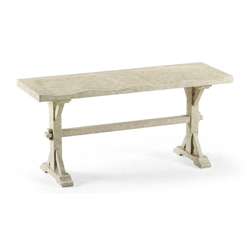 Casual Accents Narrow Whitewash Driftwood Topped Bench - Remutear