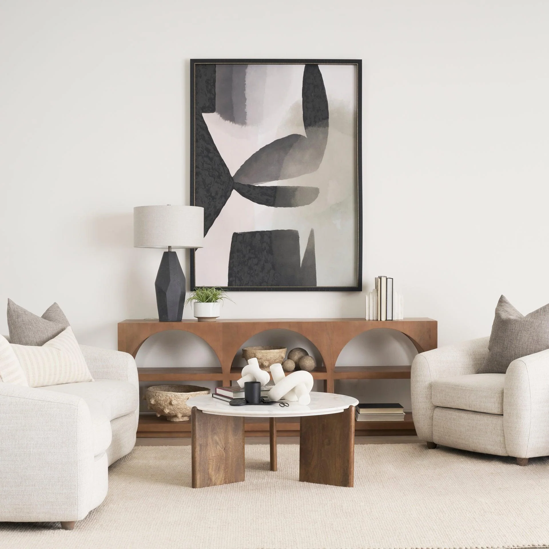 Rumer Dark Brown Wood w/ White Marble Coffee Table - Remutear