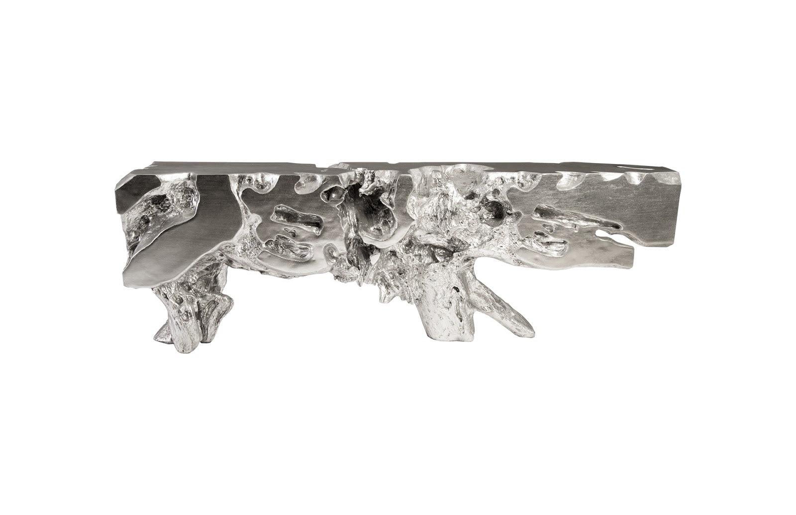 Freeform Console Table, Silver Leaf, Extra Large - Remutear