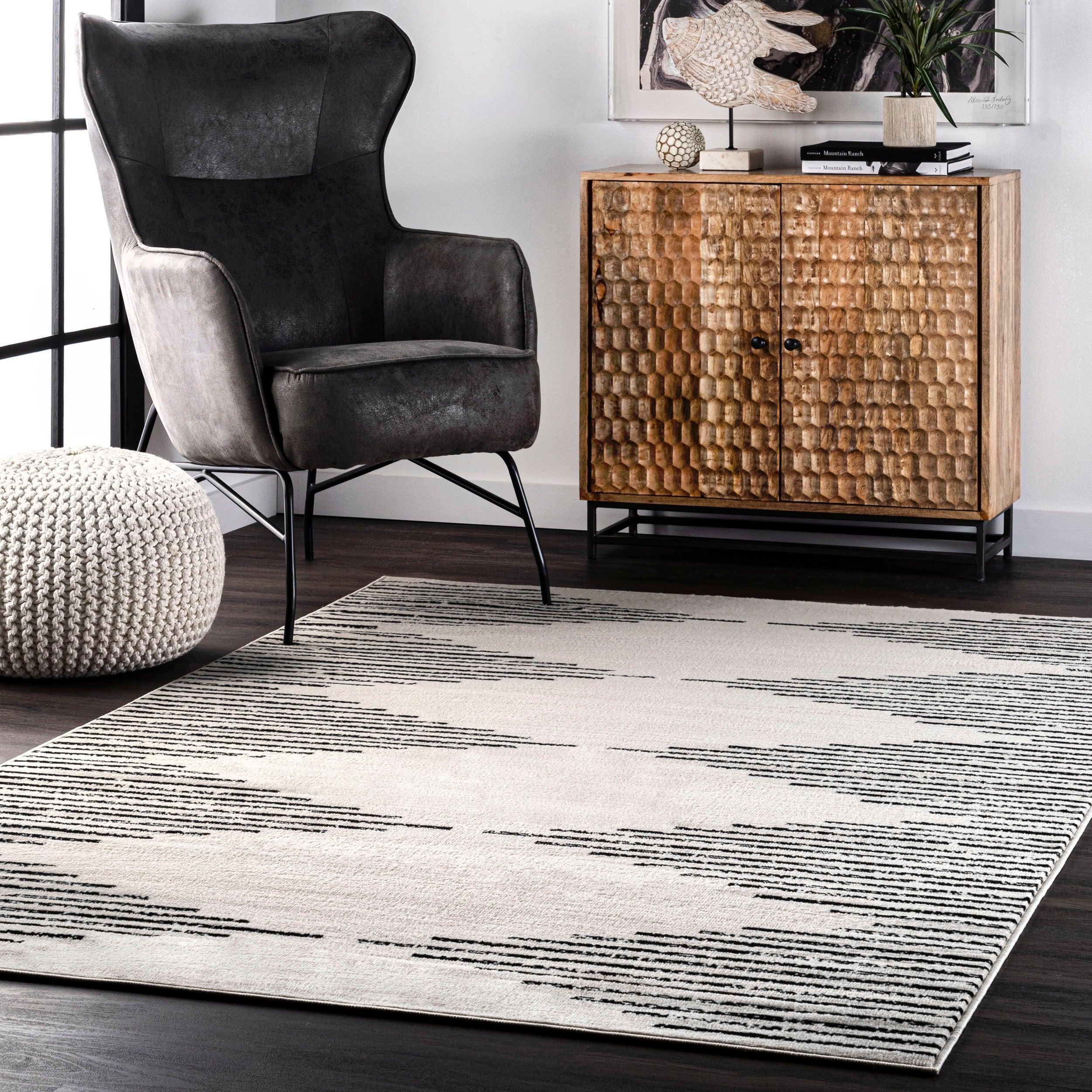 Romina Diamond Pinstripes Area Rug - Remutear