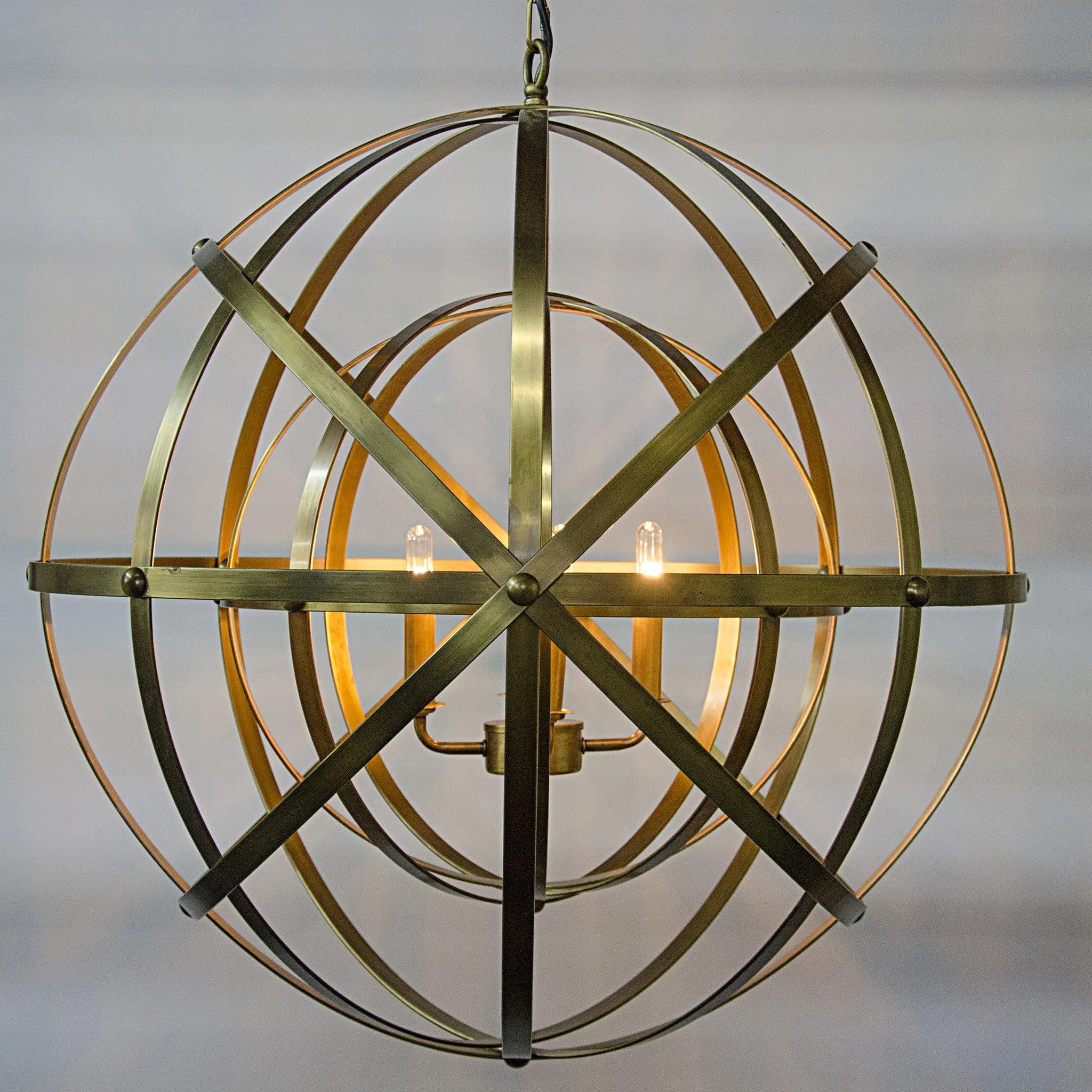 Alchemy Chandelier, Metal with Brass Finish - Remutear