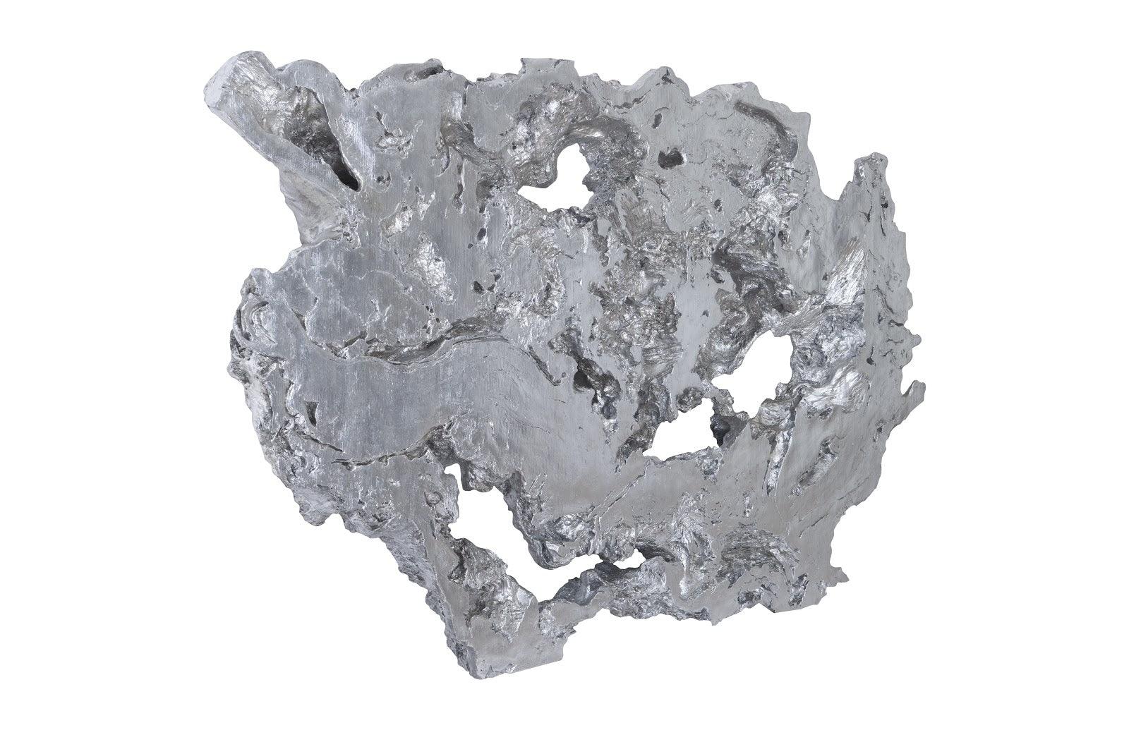 Burled Root Wall Art, Large, Silver Leaf - Remutear