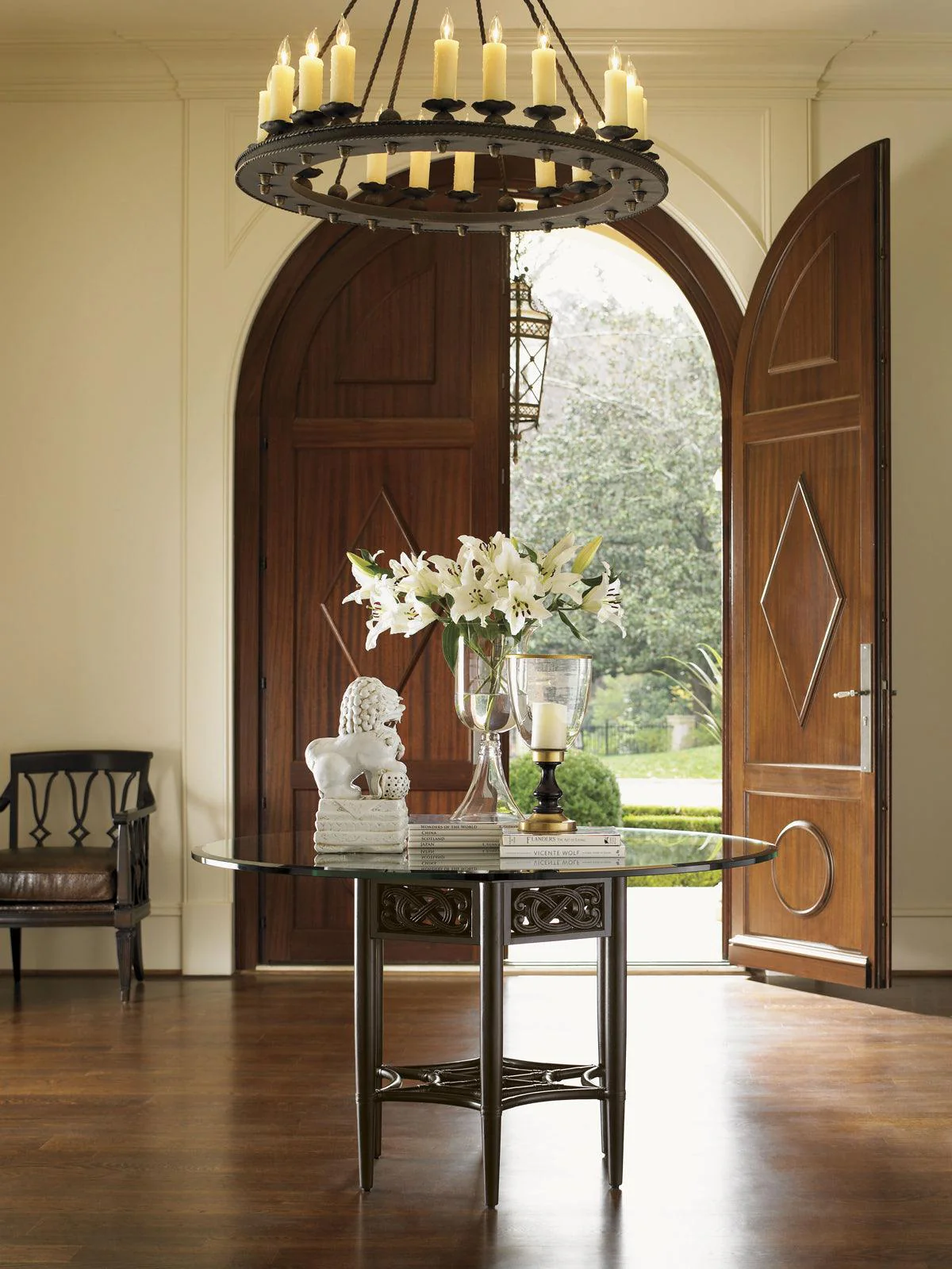 Royal Kahala Sugar And Lace Dining Table With 54 Inch Glass Top - Remutear