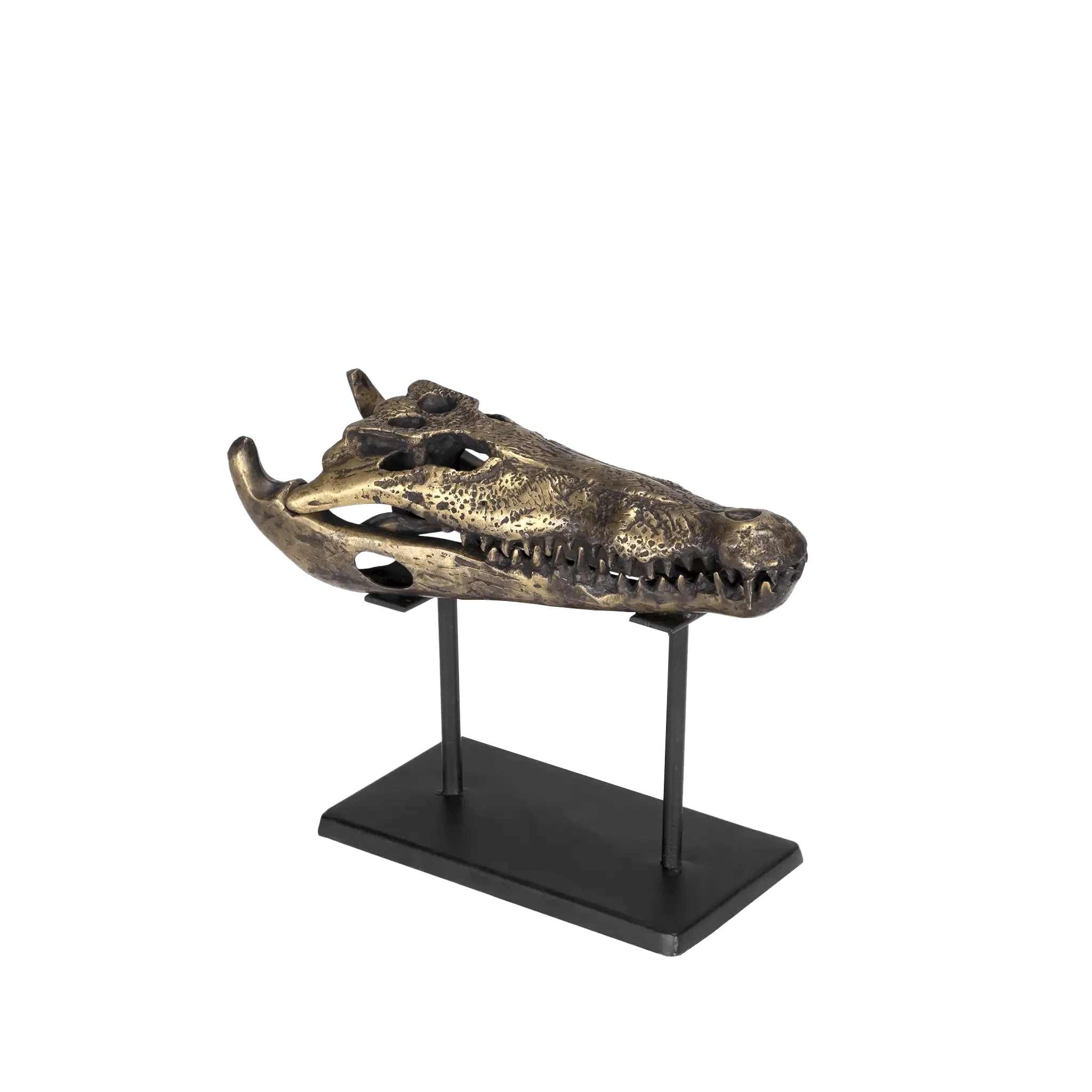Brass Alligator On Stand, Small - Remutear