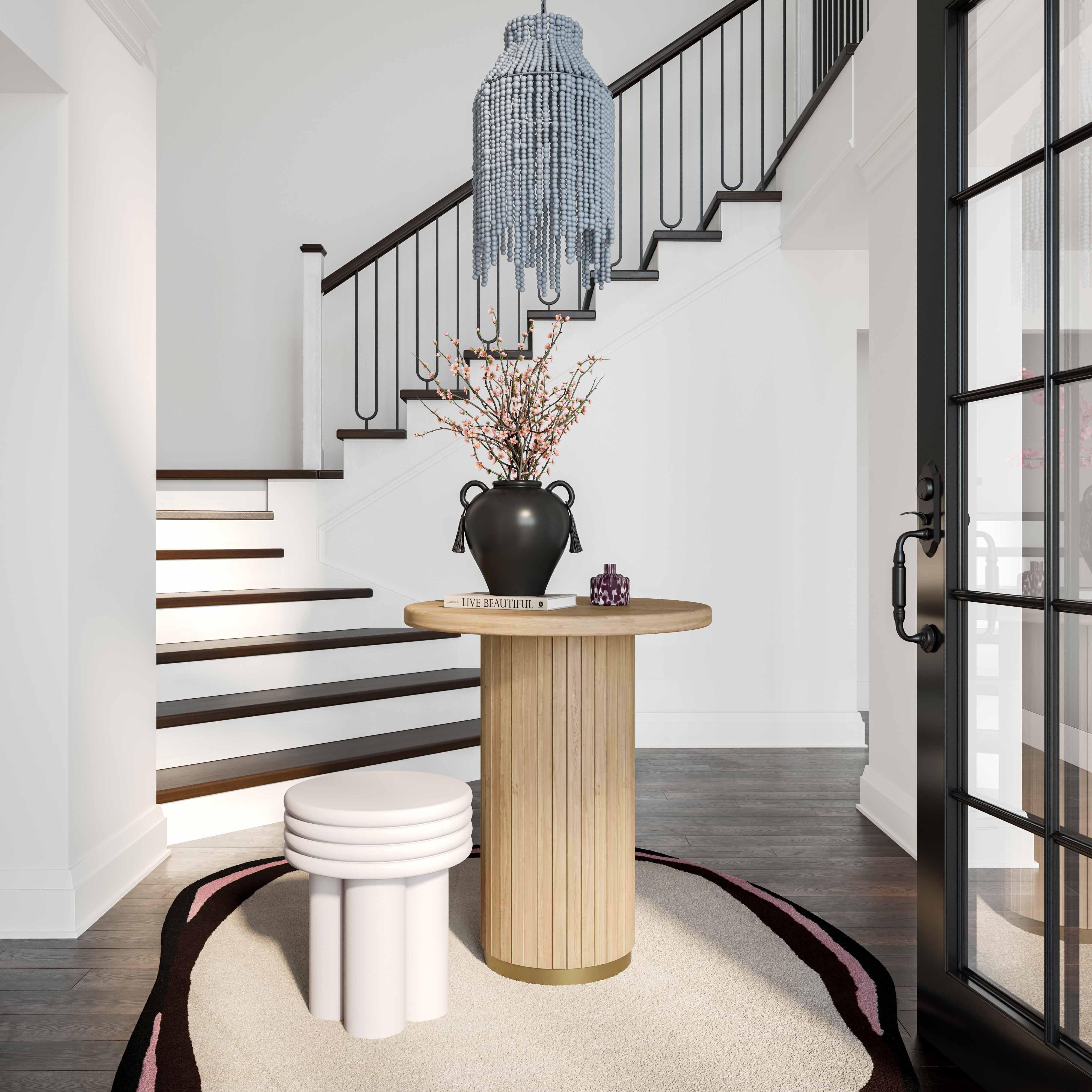 Chelsea Natural Oak Wood Entry Table - Remutear