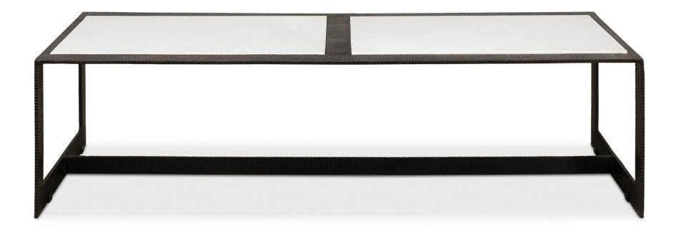 Ridged Iron Rectangular Coffee Table - Remutear