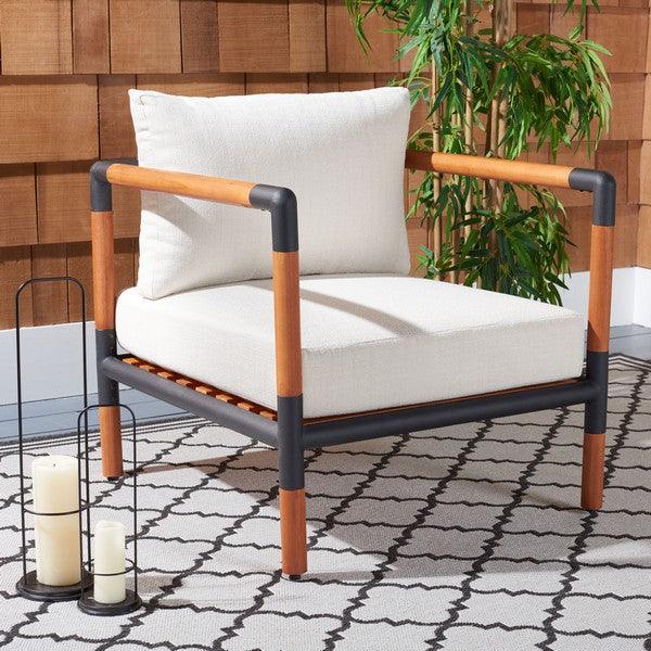 TOMMY METAL AND WOOD PATIO CHAIR - Remutear