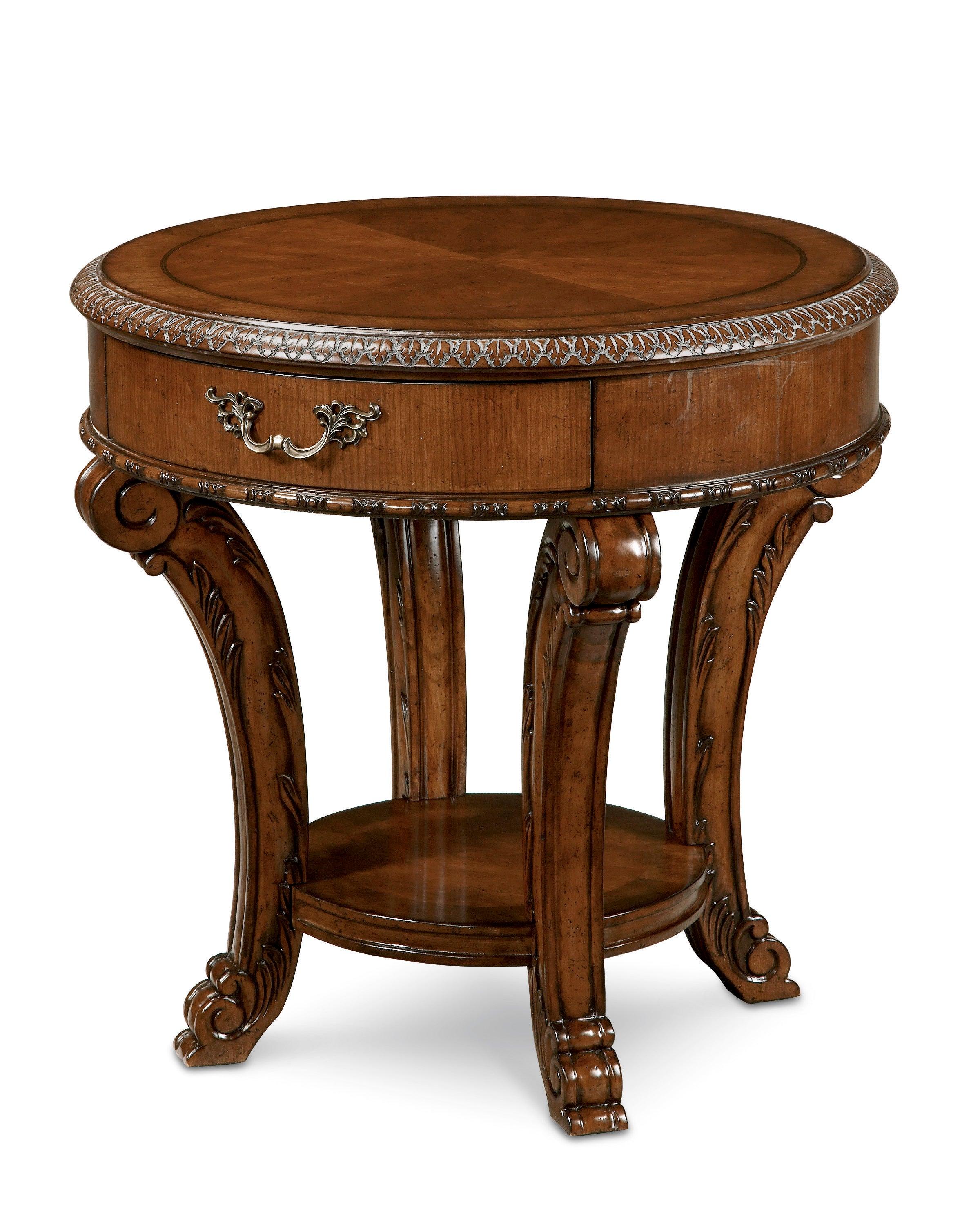 Old World Round End Table - Remutear