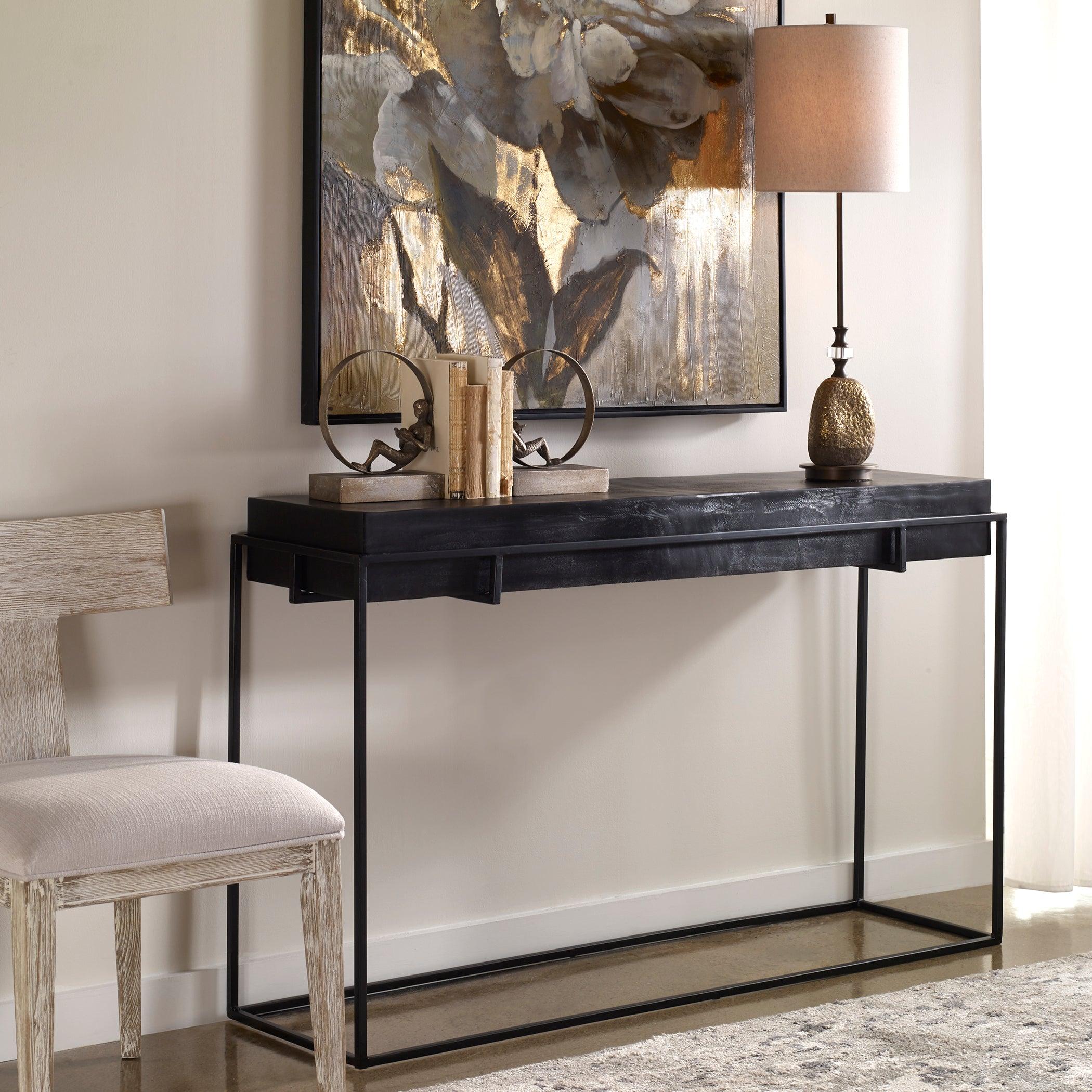 TELONE MODERN BLACK CONSOLE TABLE - Remutear