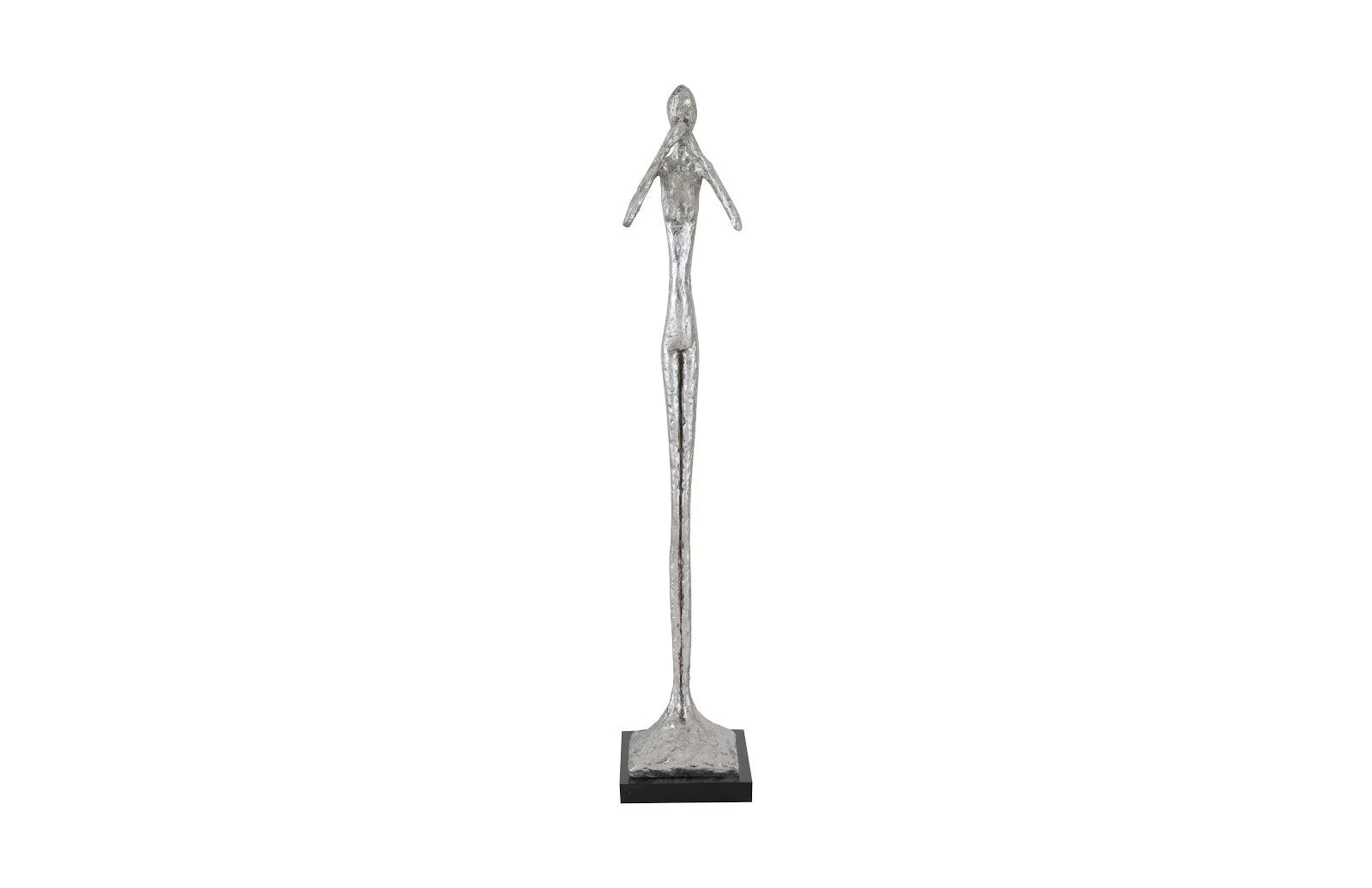 Speak No Evil Slender Sculpture, Small, Resin, Silver Leaf - Remutear