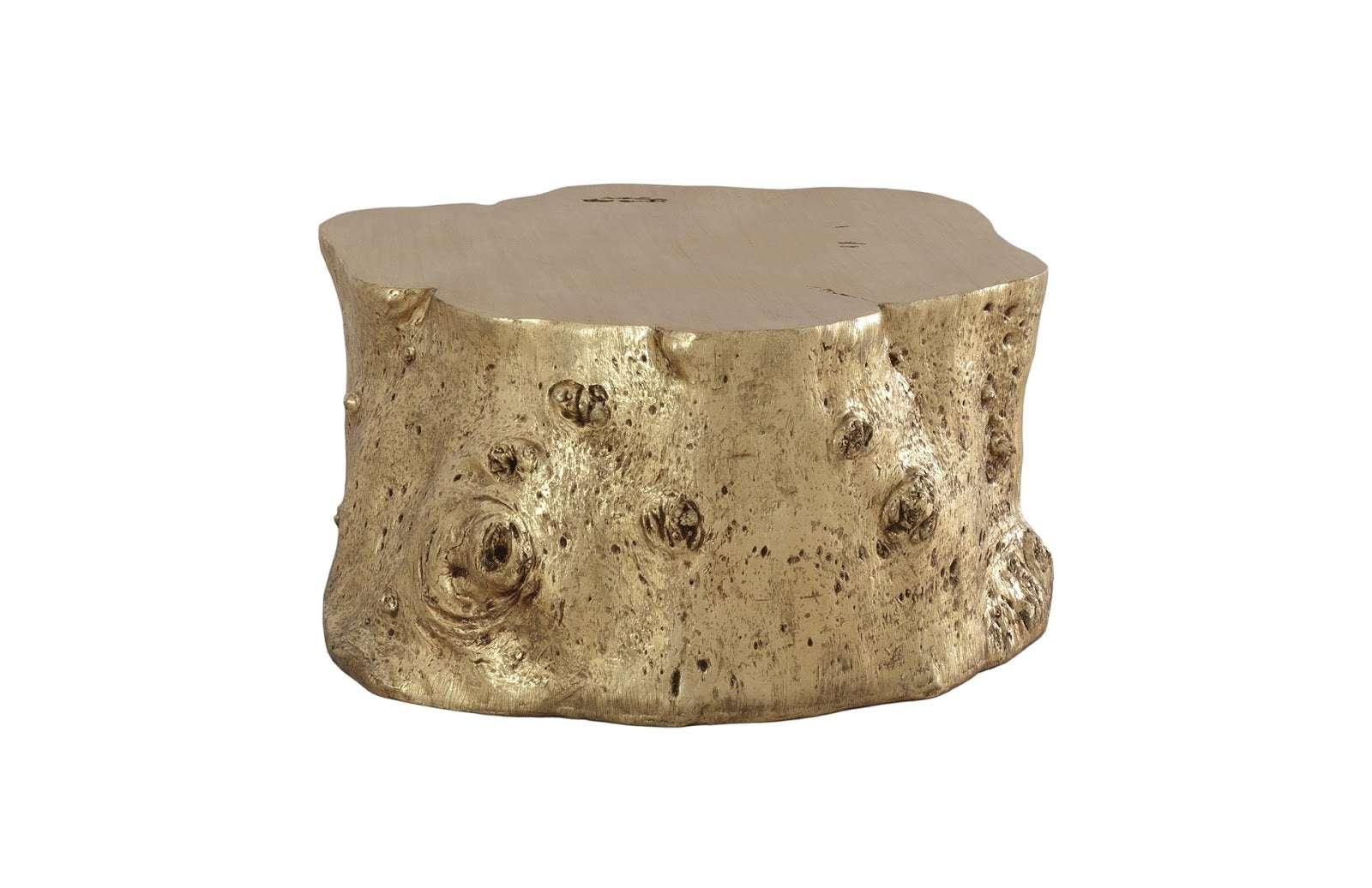 Log Coffee Table, Gold Leaf - Remutear