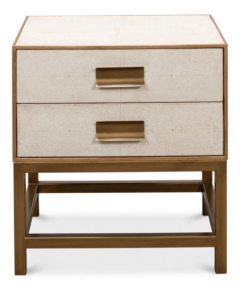 Gideon Shagreen Side Table - Osprey White - Remutear