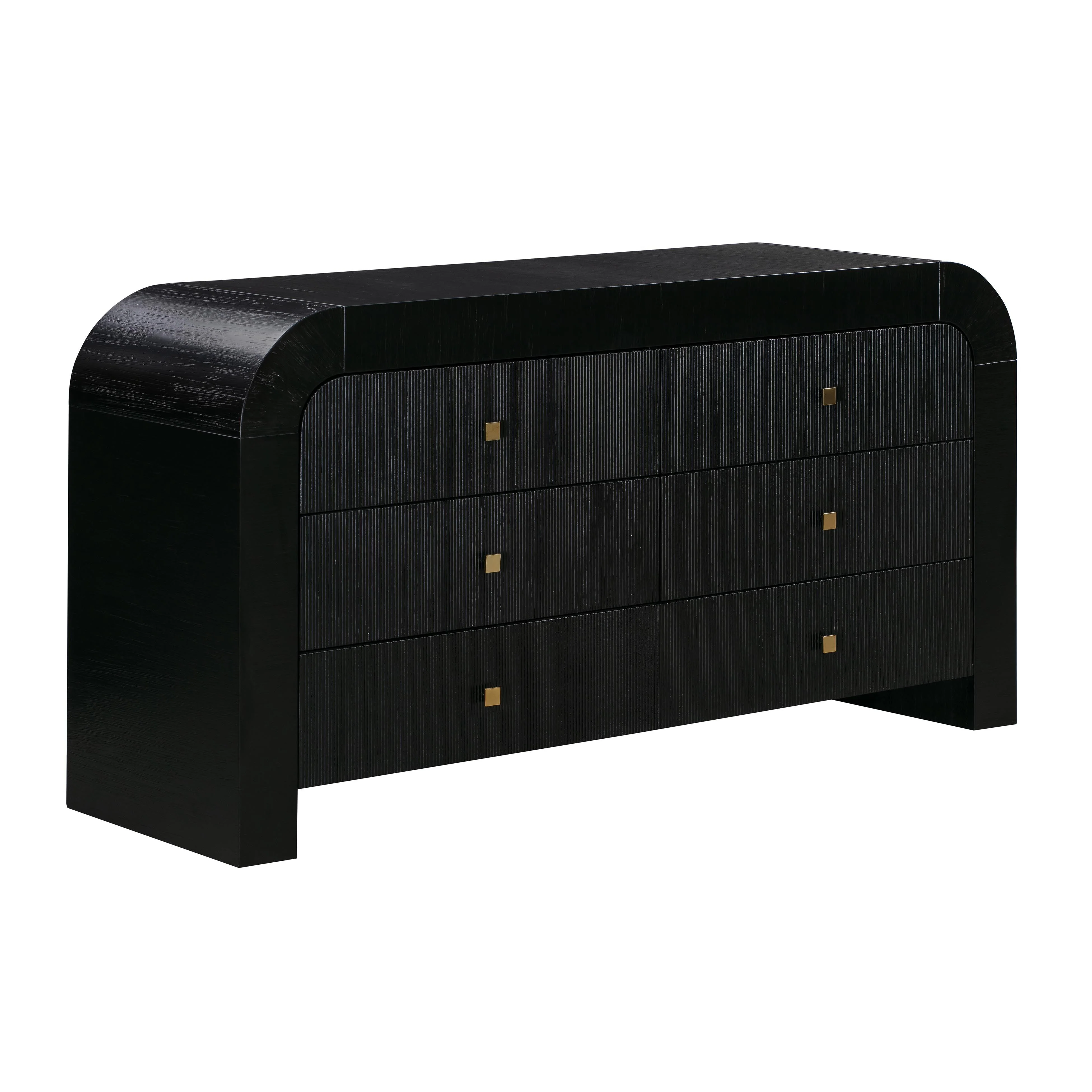 Hump 6 Drawer Black Dresser - Remutear