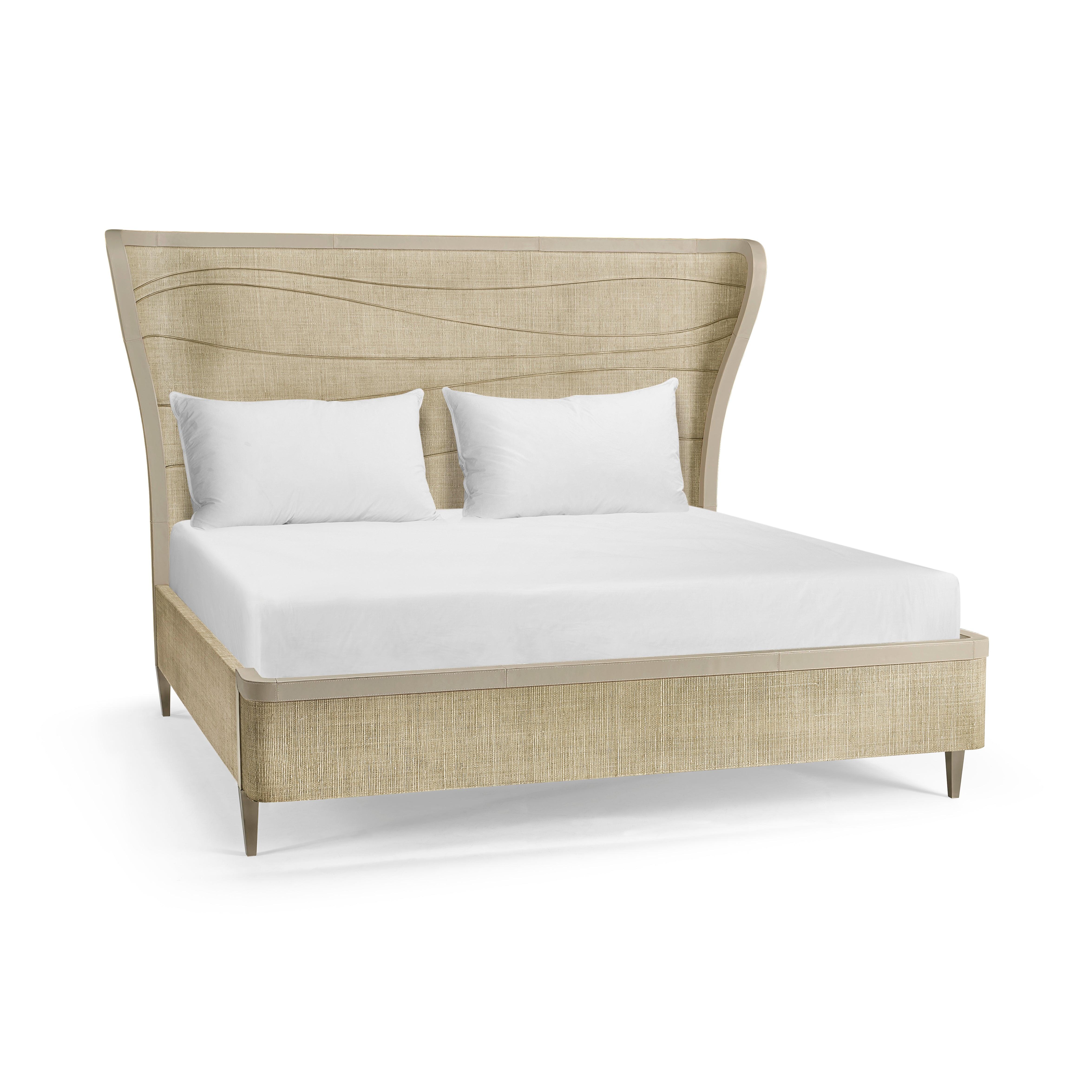Water Seiche Woven Wing Wave King Bed - Remutear