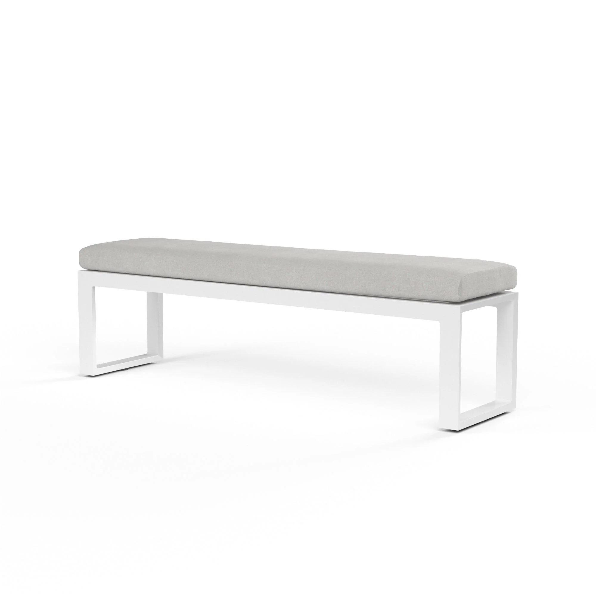Newport Dining Bench in Cast Silver, No Welt - Remutear