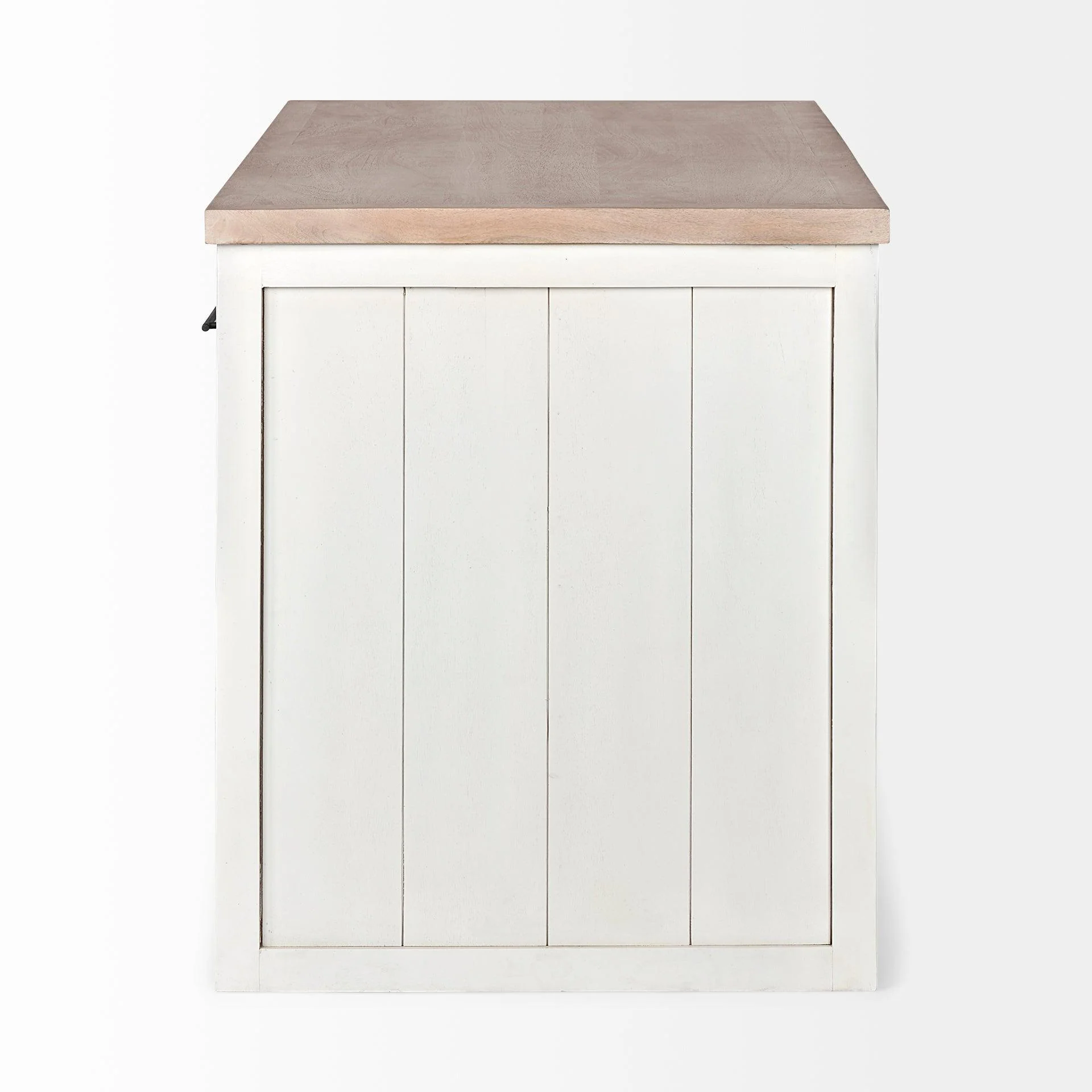 Fairview II White and Brown Two-Tone Stain Solid Wood Kitchen Island - Remutear