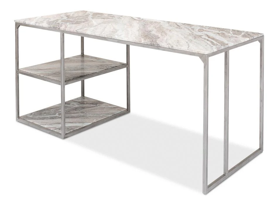 Open Desk With Shelves - Marble Top - Remutear