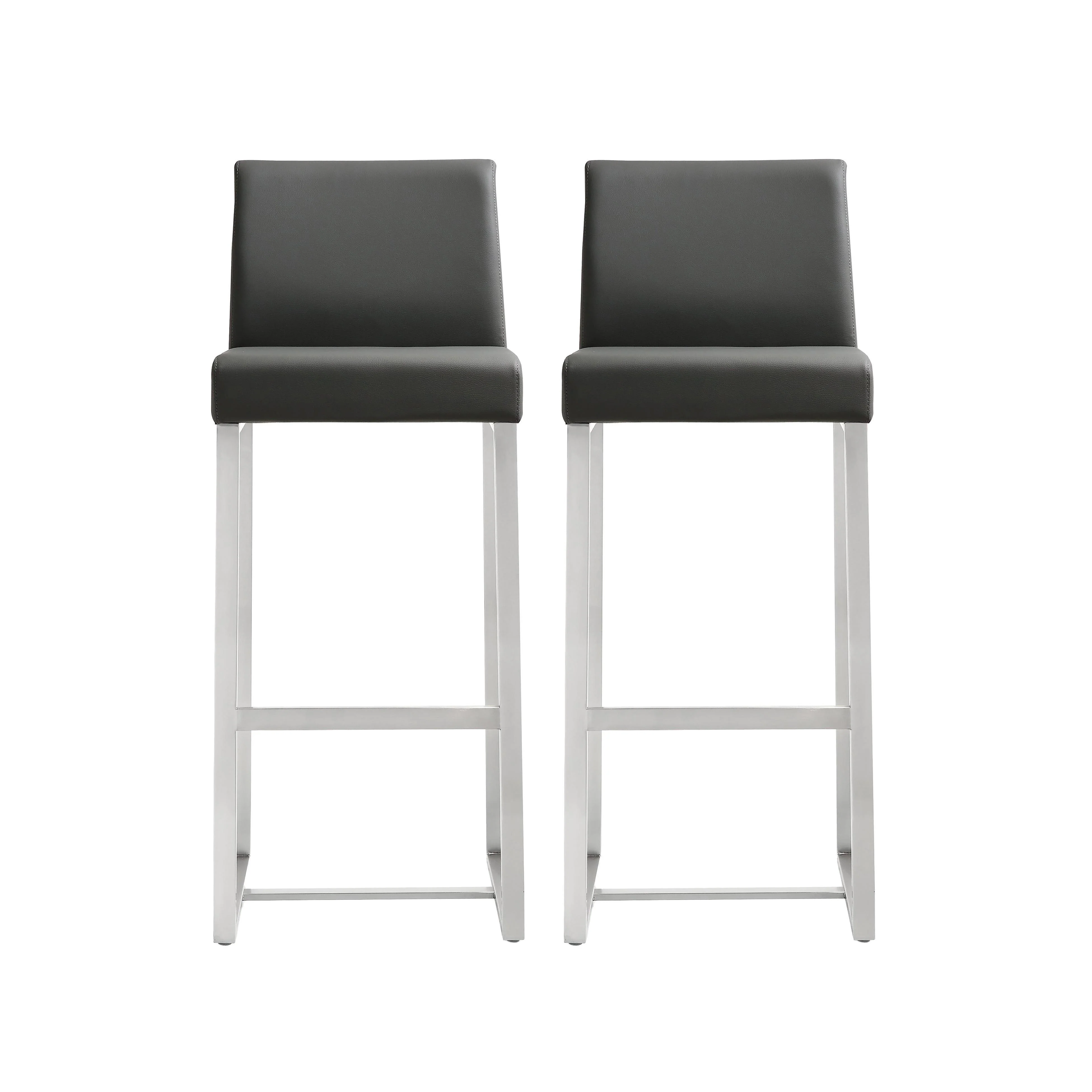 Denmark Grey Stainless Steel Barstool (Set of 2) - Remutear