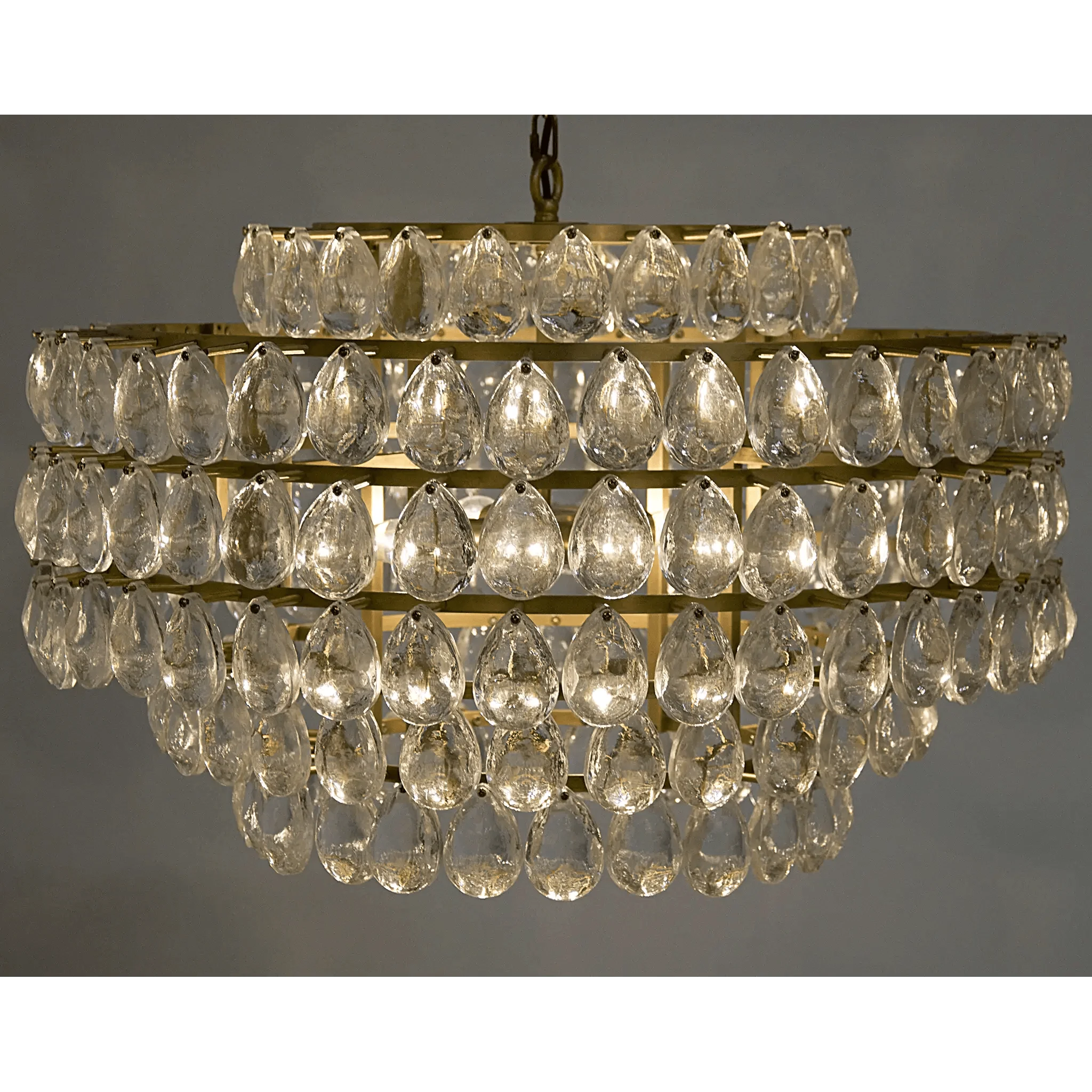 Linden Chandelier, Antique Brass, and Black Steel - Remutear