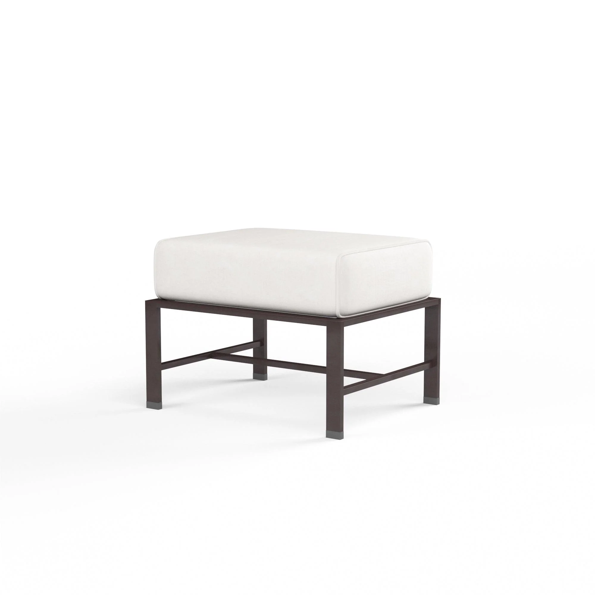 La Jolla Ottoman in Canvas Flax w/ Self Welt - Remutear