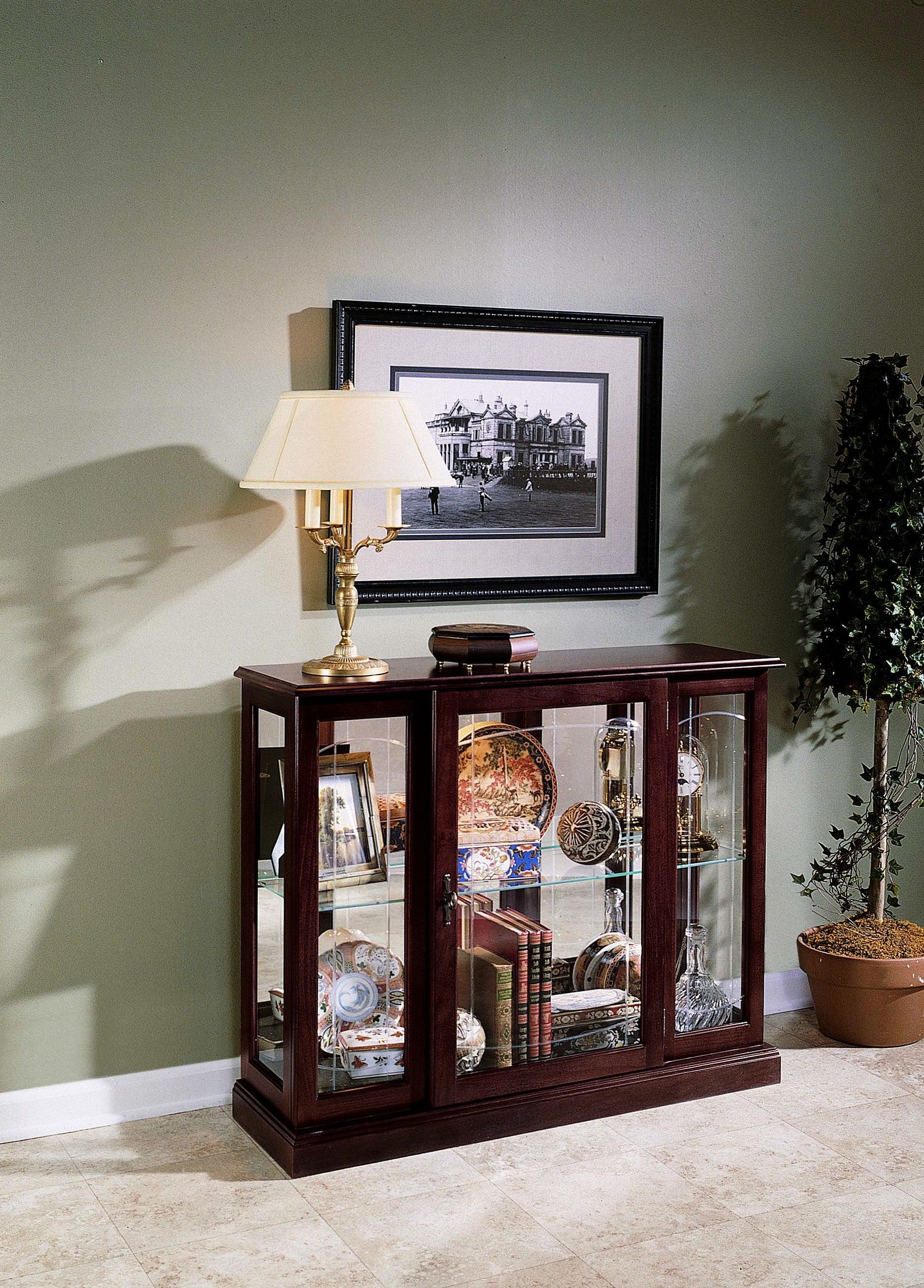 Lighted 1 Shelf Console Display Cabinet - Remutear