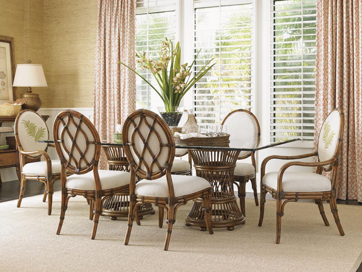 Bali Hai Aruba Dining Table With 84 X 48 Inch Glass Top - Remutear