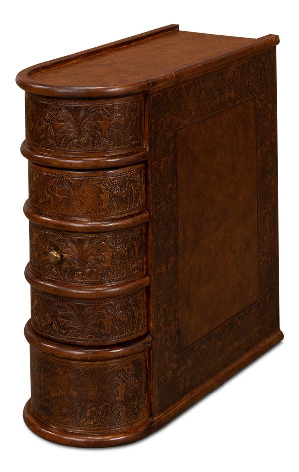 Barnes Leather Book Side Table - Remutear