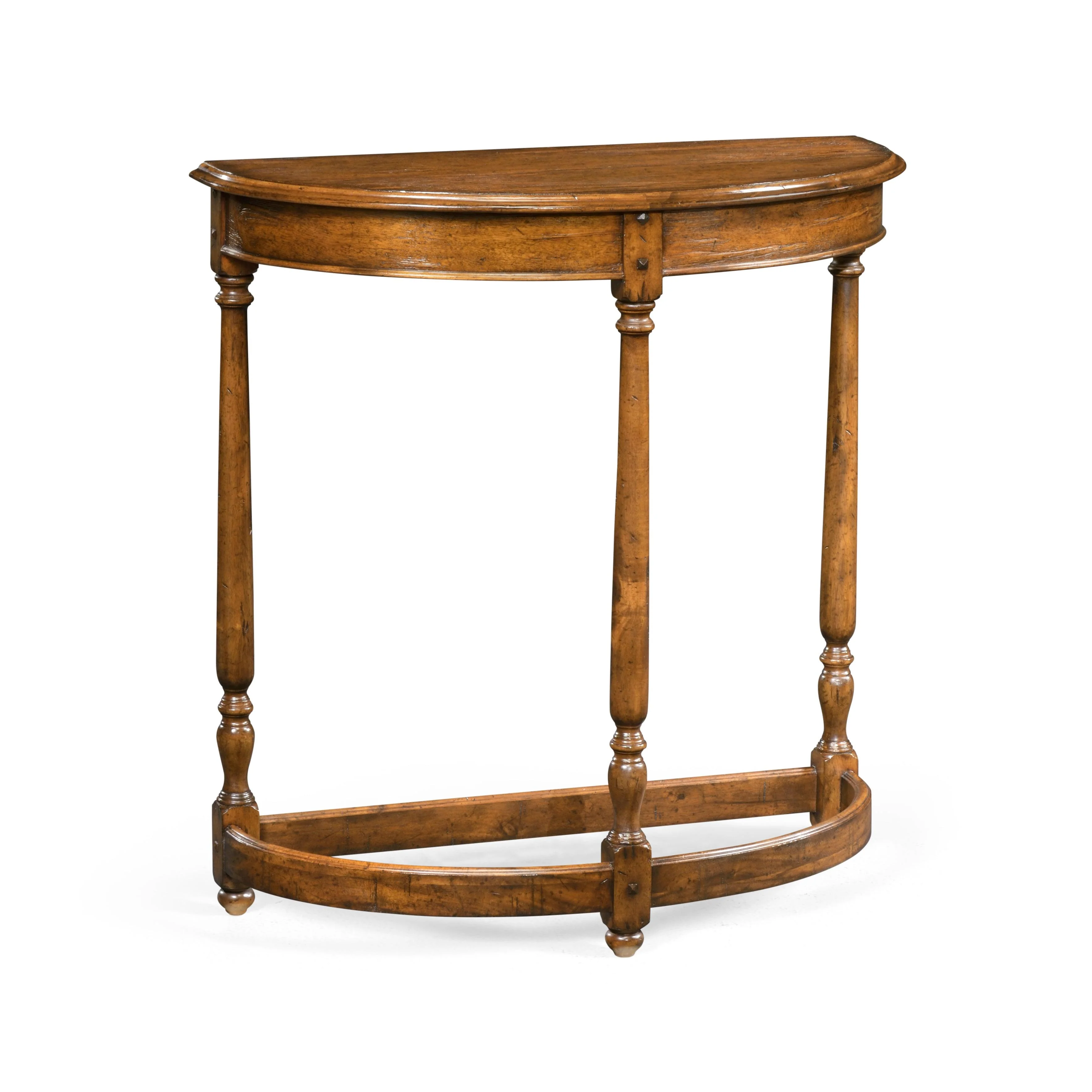 Casually Country Walnut Demilune Console Table - Remutear
