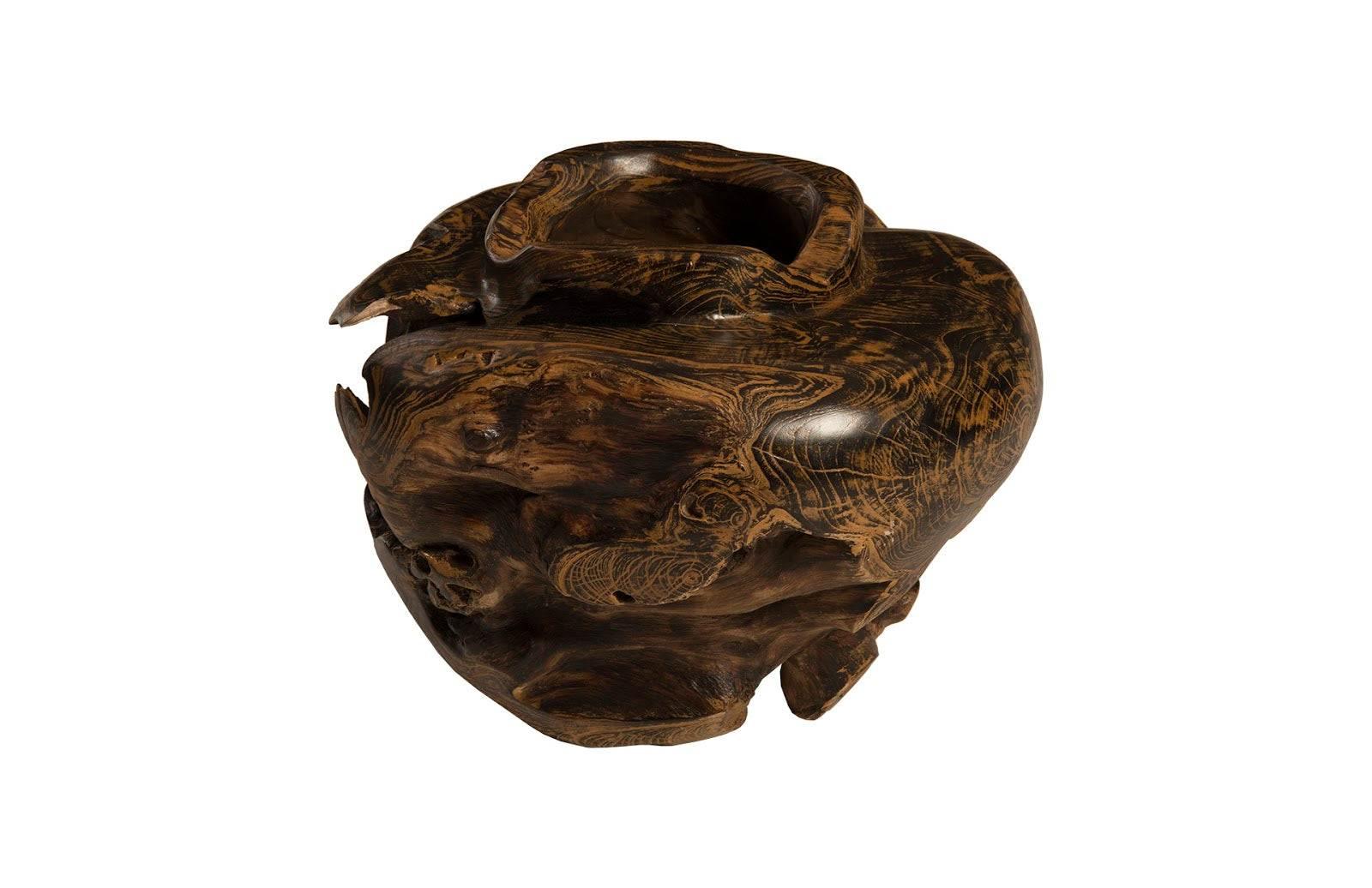 Teak Planter, Black, Brown - Remutear