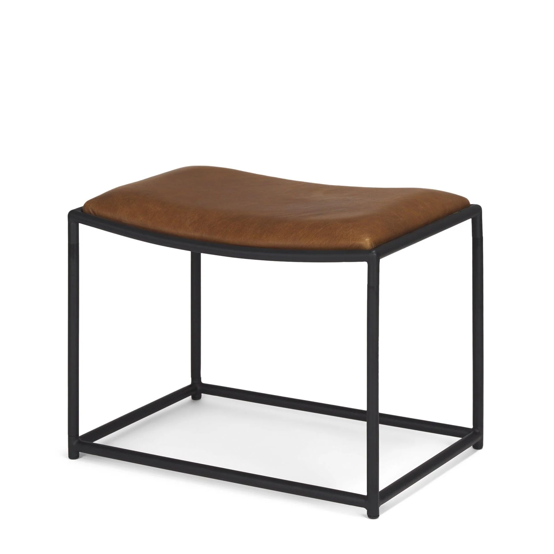 Taniel Brown Leather w/ Black Metal Stool - Remutear