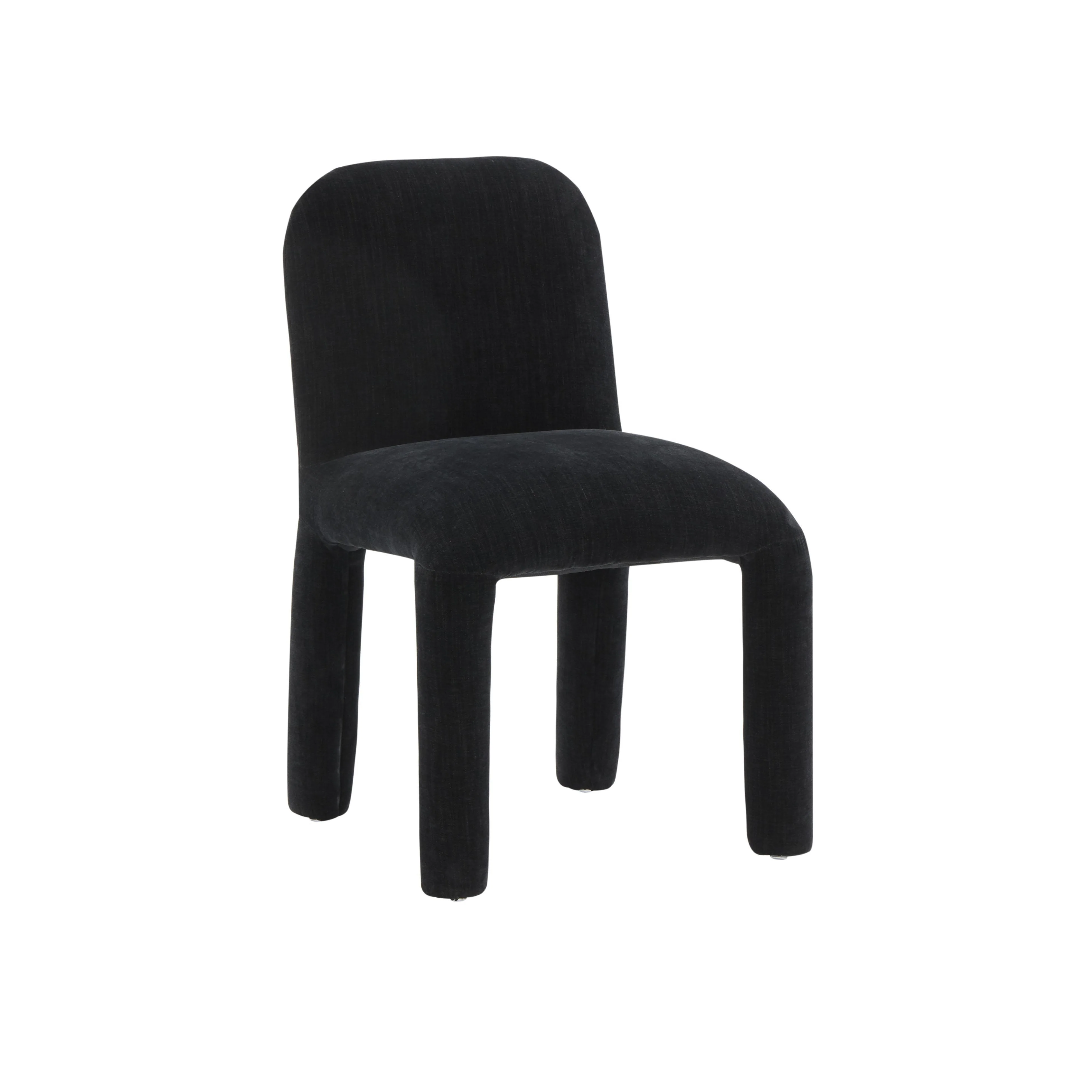Georgia Midnight Black Chenille Dining Chair - Remutear