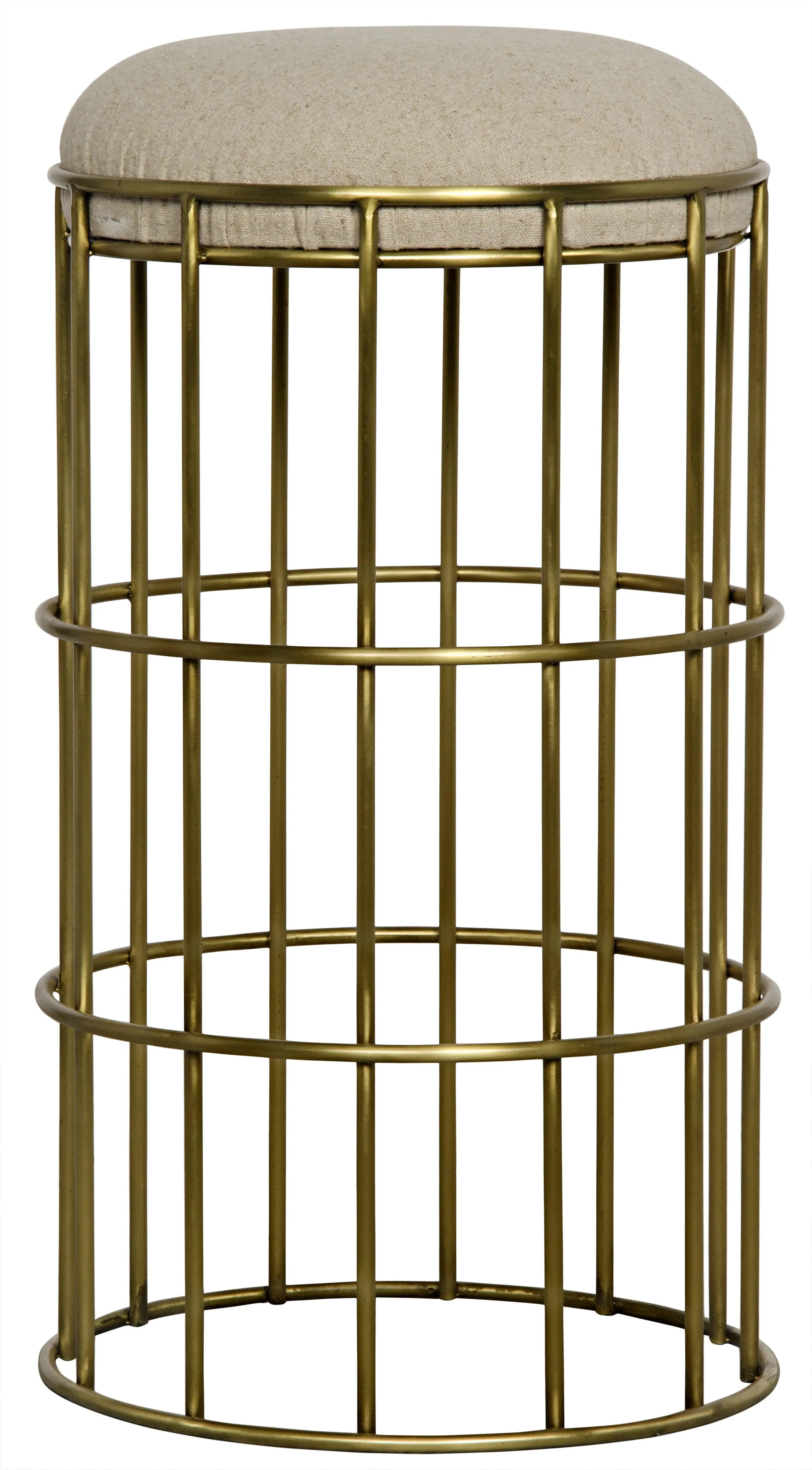Ryley Counter Stool, Steel with Brass Finish - Remutear