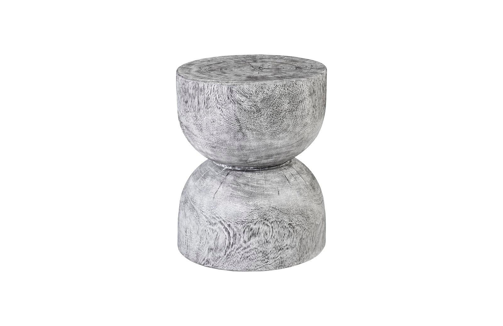 Hour Glass Side Table, Gray Stone - Remutear