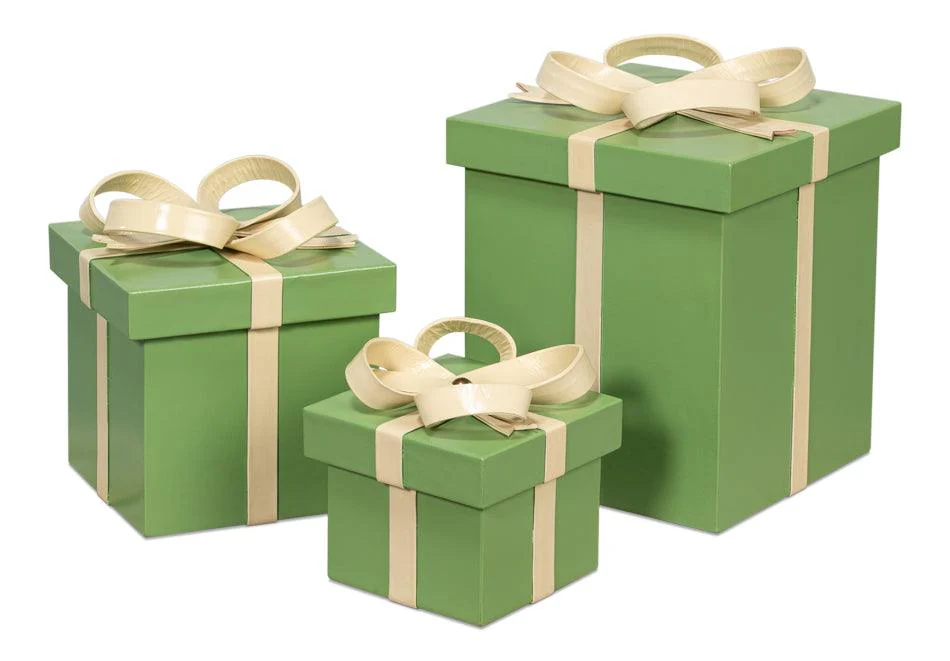 Ferrell Leather Holiday Boxes S/3 Green - Remutear