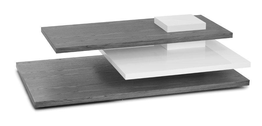 Planar Coctail Table, White/Grey Wood - Remutear