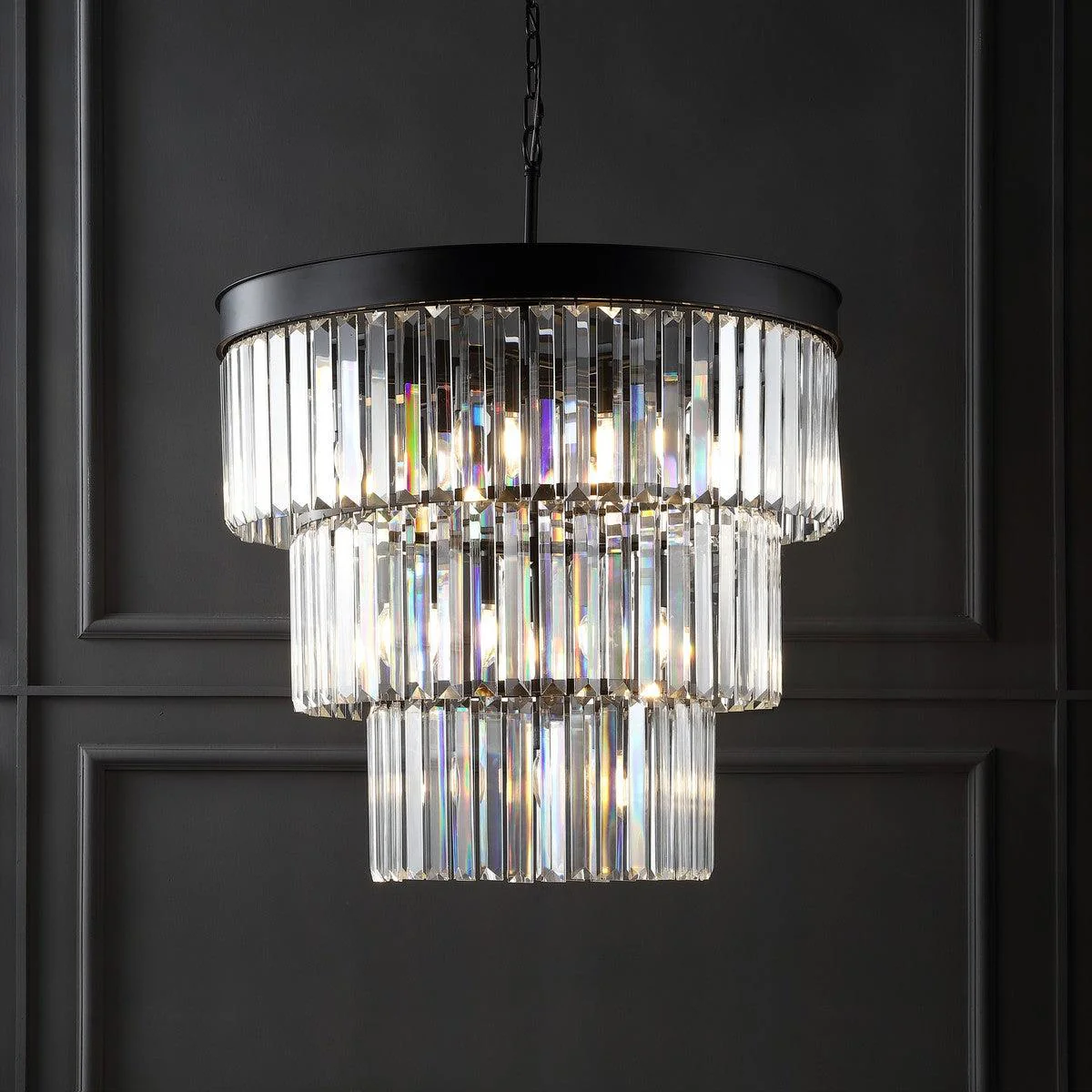 Coulette 3 Tier Crystal Chandelier - Remutear