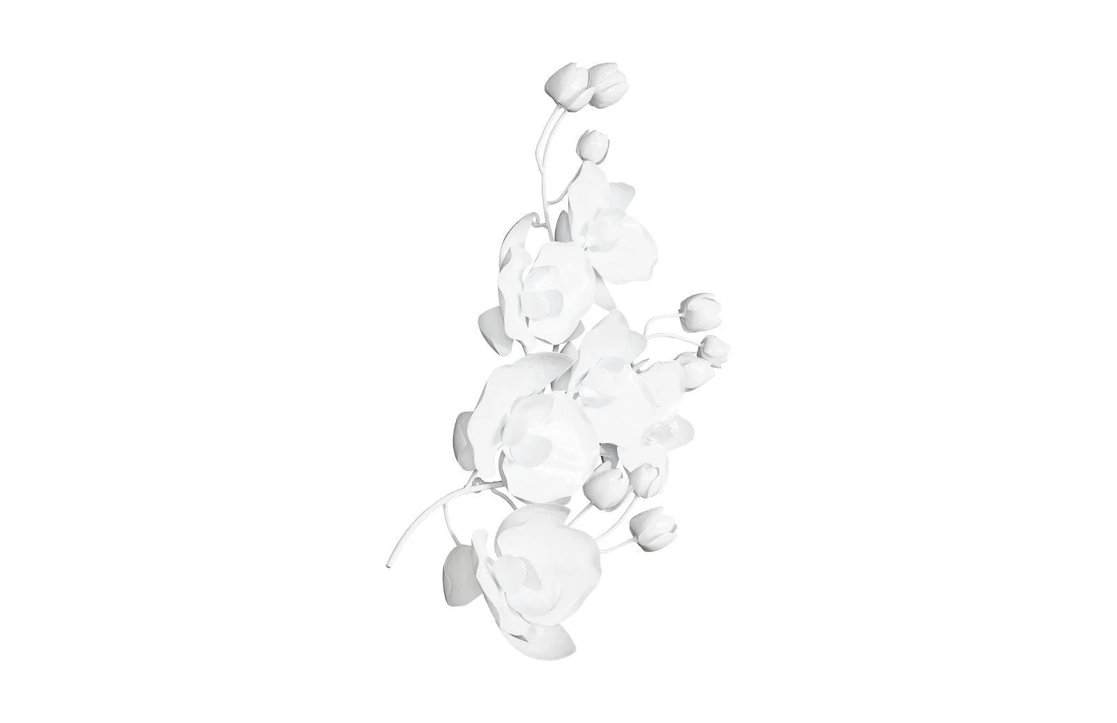 Orchid Sprig Wall Art, Medium, Metal, White - Remutear