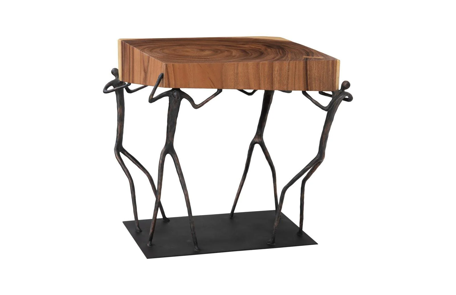 Atlas Side Table, Chamcha Wood/Metal, Natural - Remutear