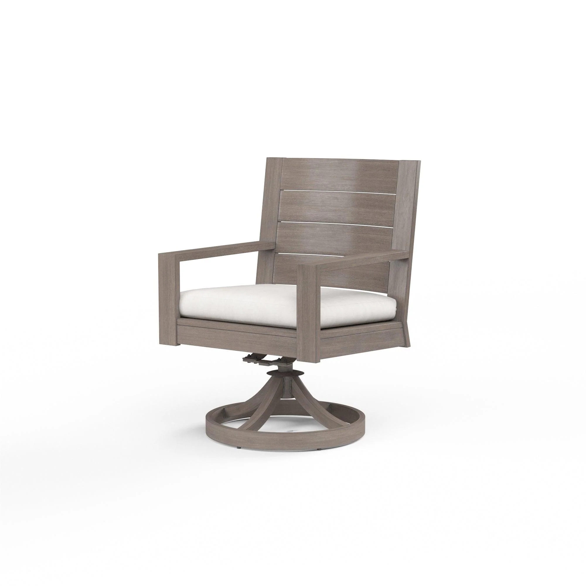 Laguna Swivel Dining Chair in Canvas Flax, No Welt - Remutear