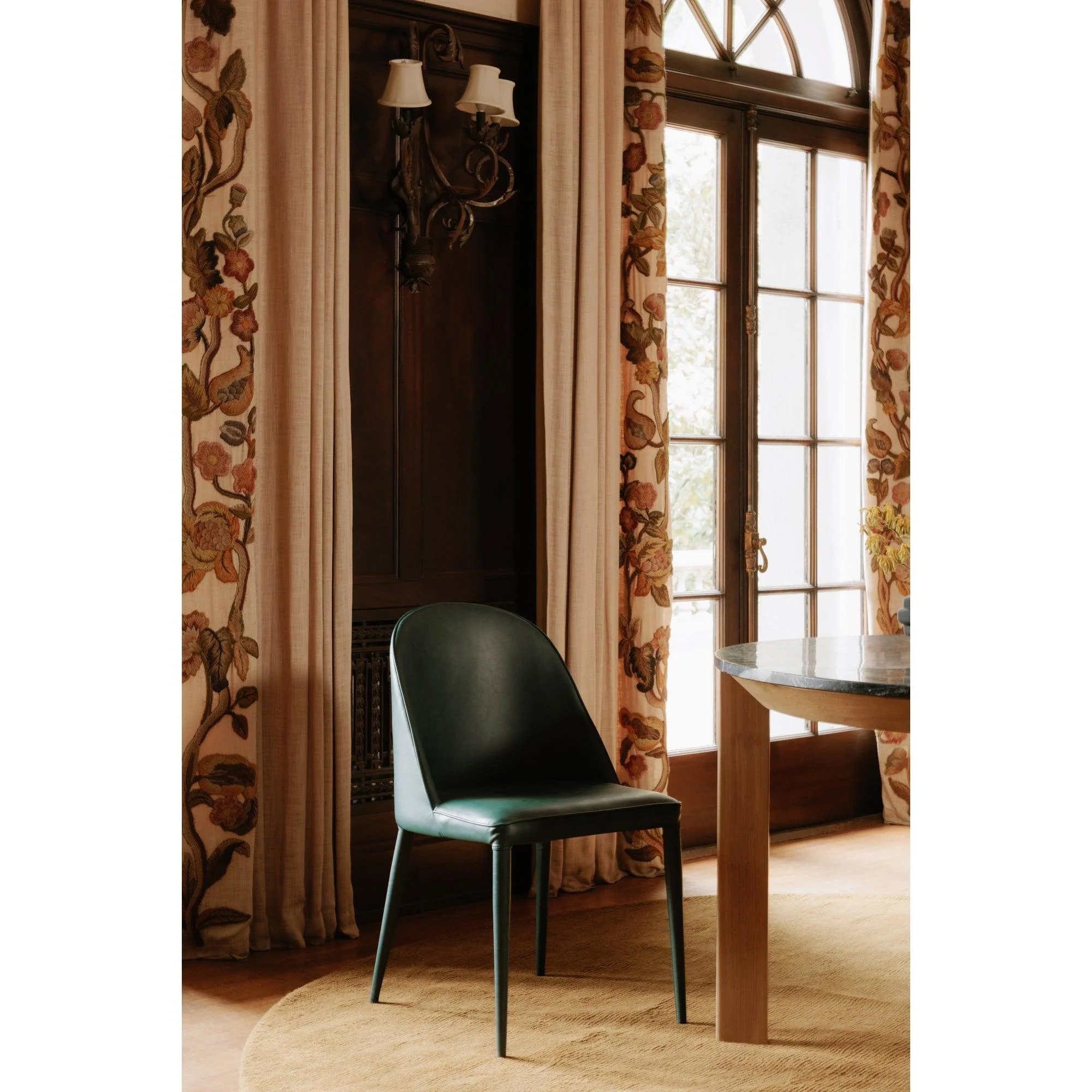 Burton Dining Chair Dark Teal Vegan Leather - Set Of Two - Remutear
