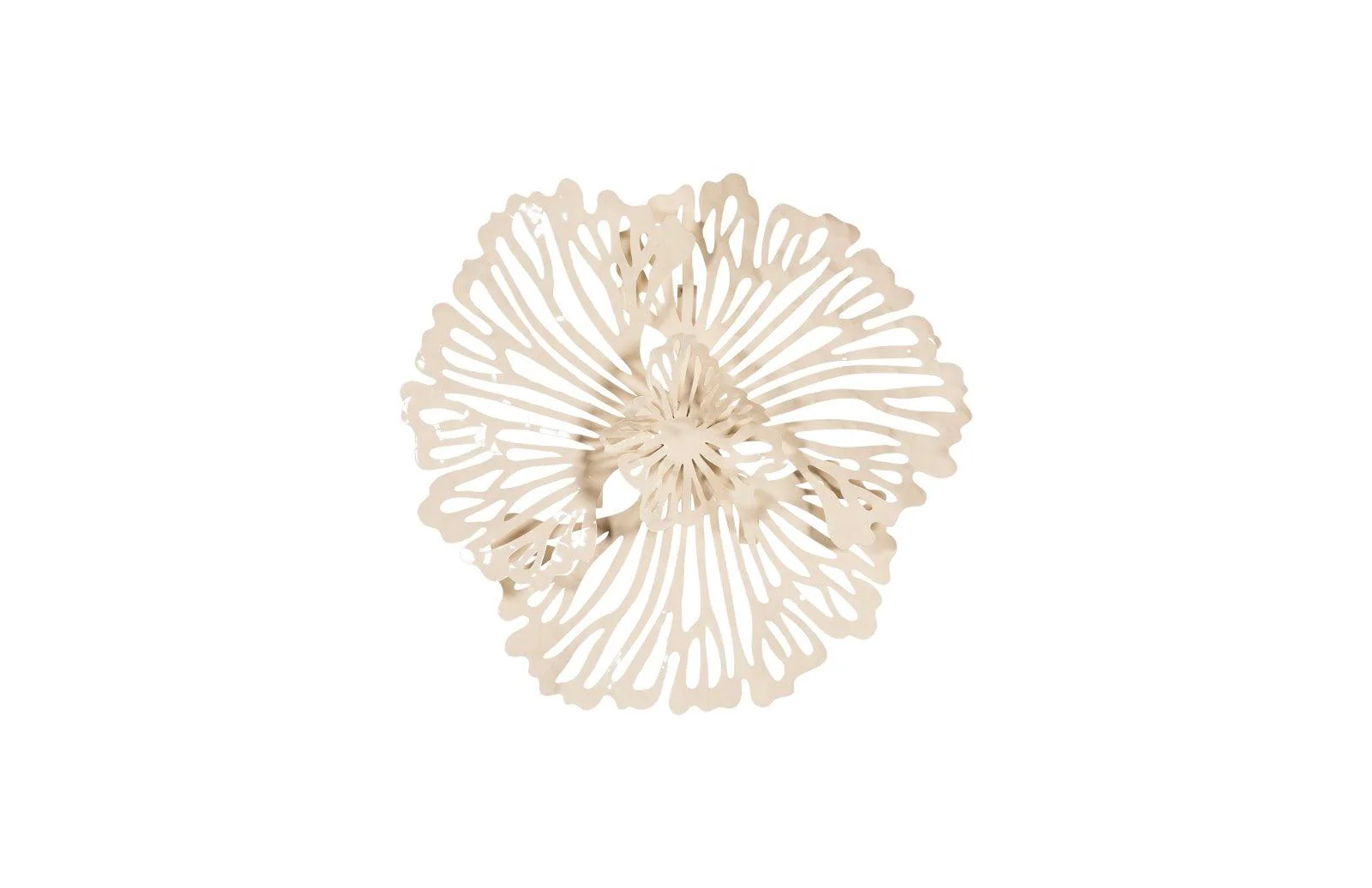Flower Wall Art, Extra Small, Ivory, Metal - Remutear