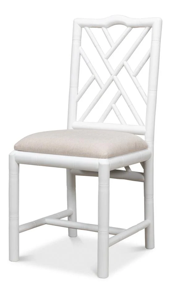 Brighton Bamboo Side Chair - White - Set of 2 - Remutear