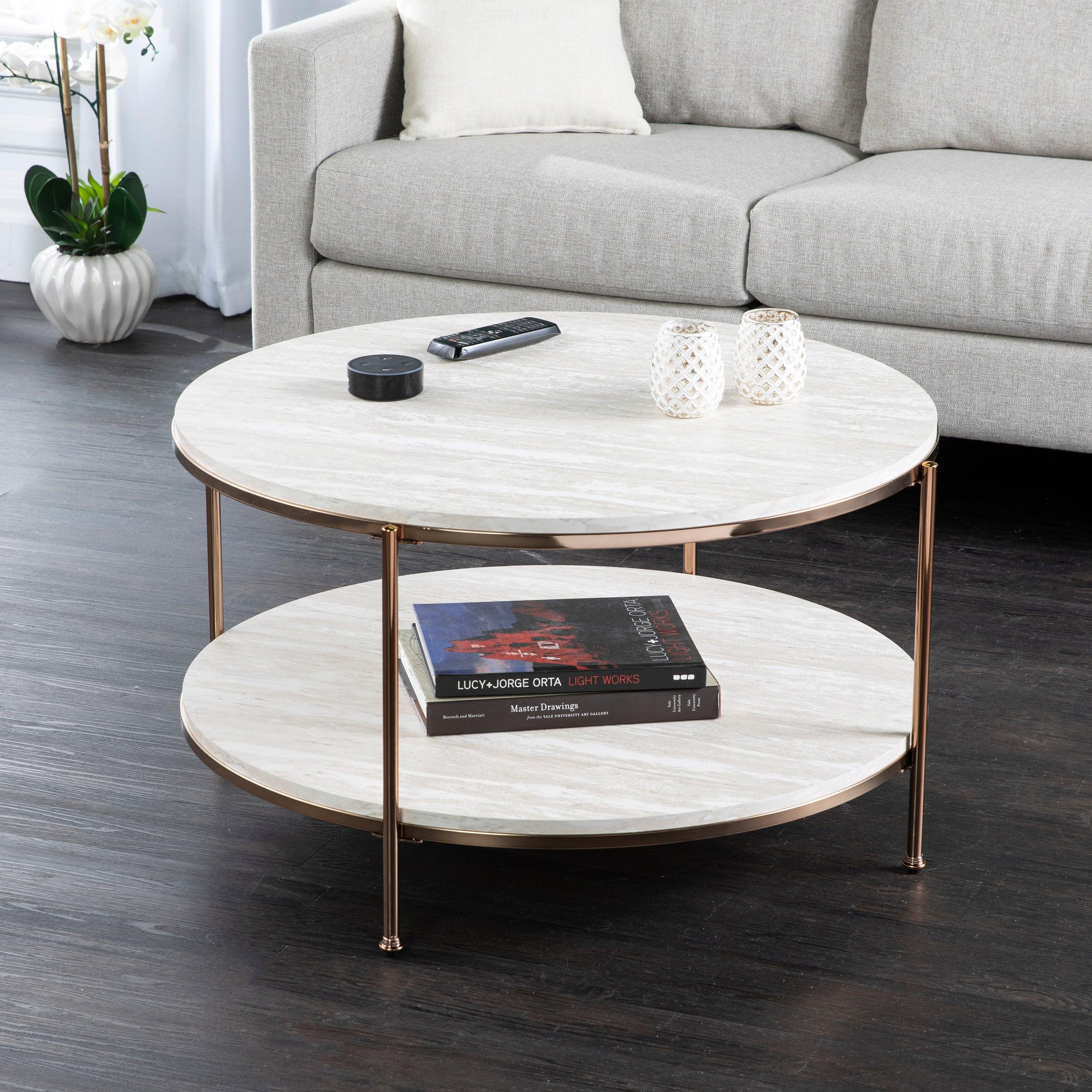 Silas Faux Stone Coffee Table - Remutear