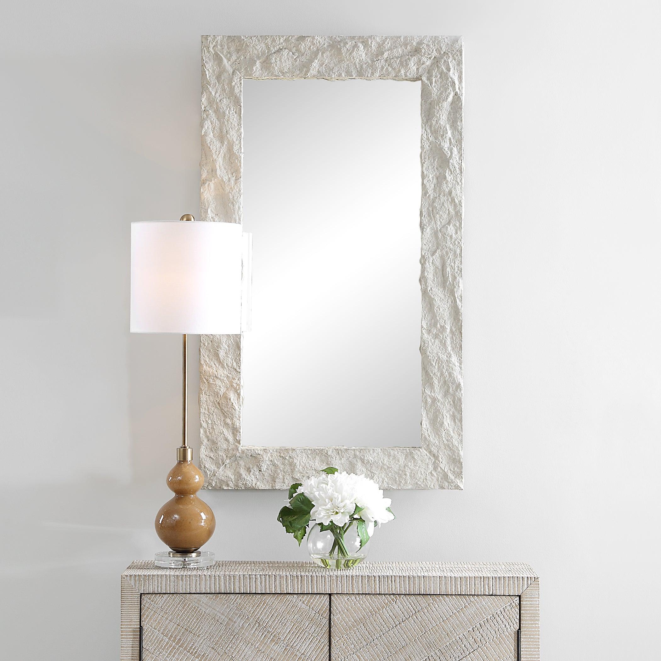 Quarry Rectangle Stone Veneer Mirror - Remutear