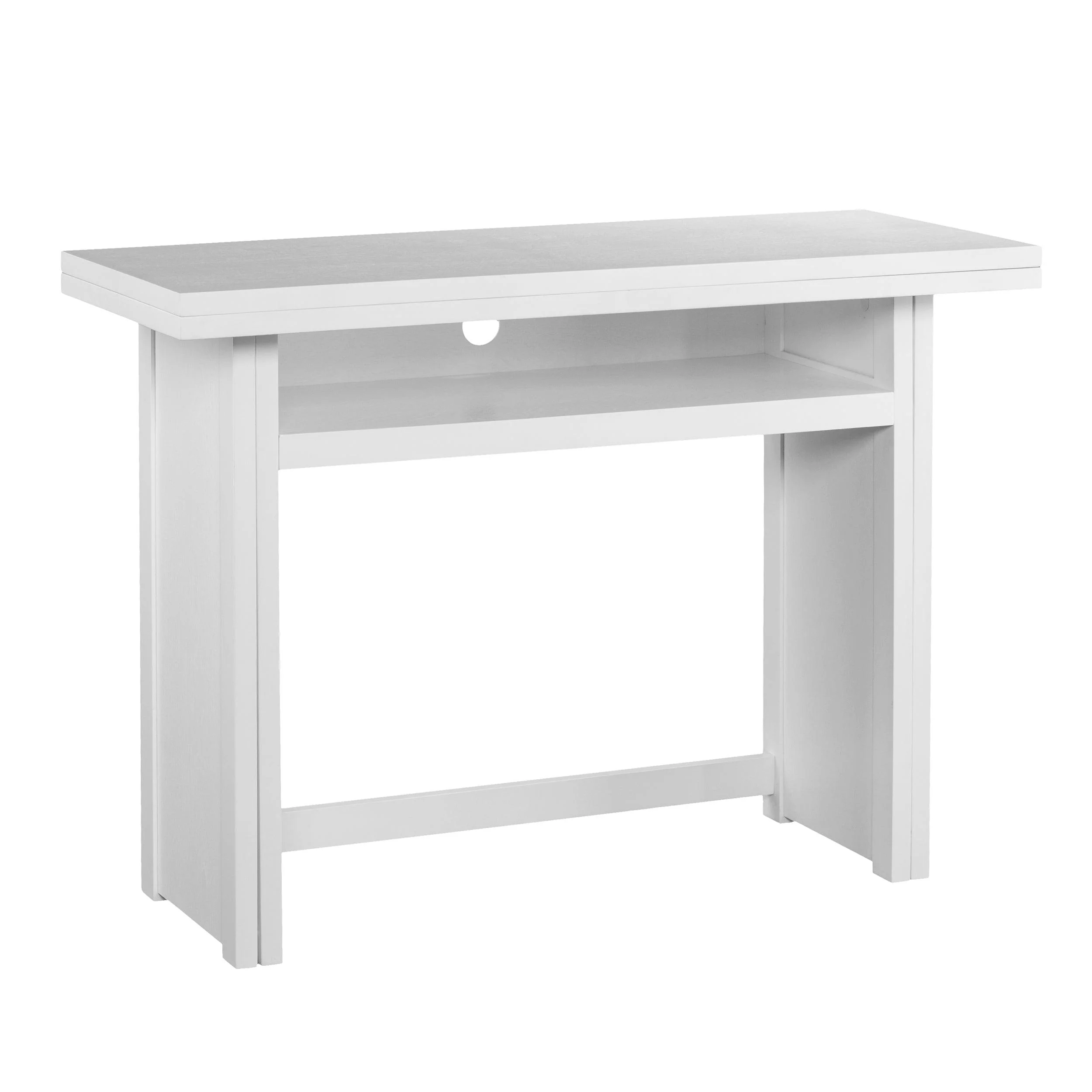 Kempsey Convertible Console-to-Dining Table - White - Remutear