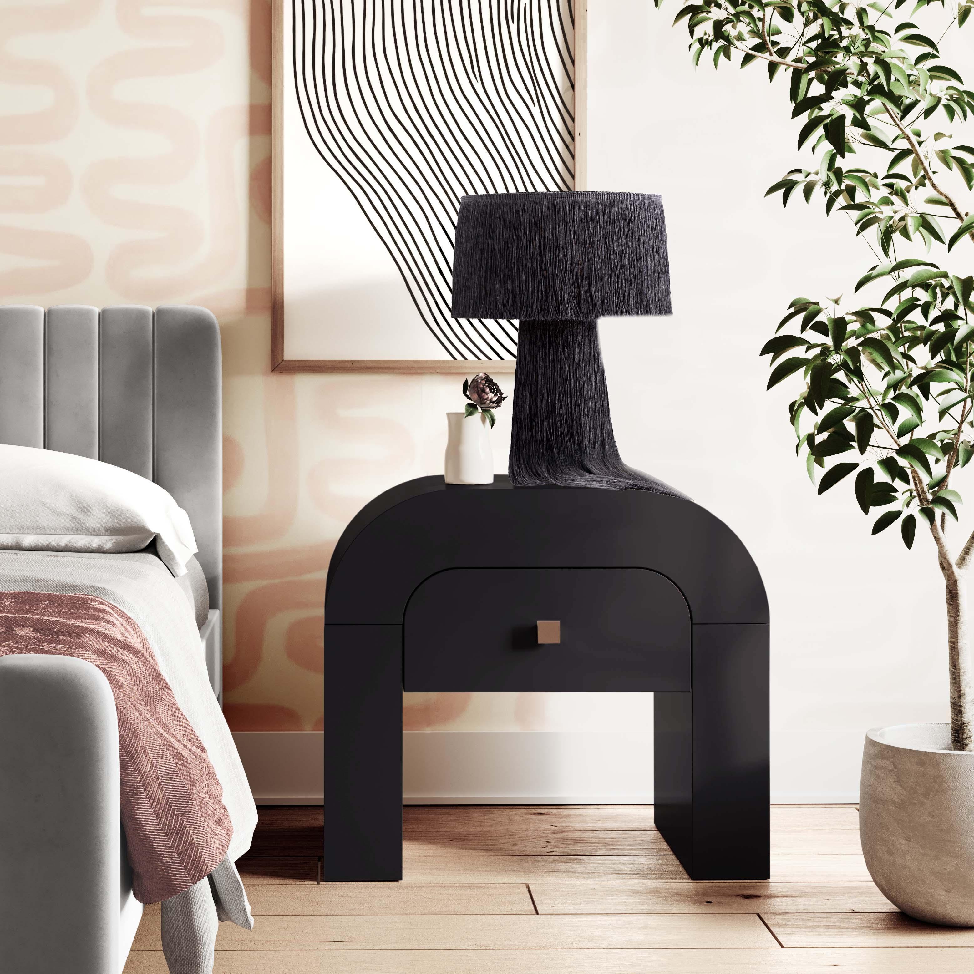 Hump Black Nightstand - Remutear