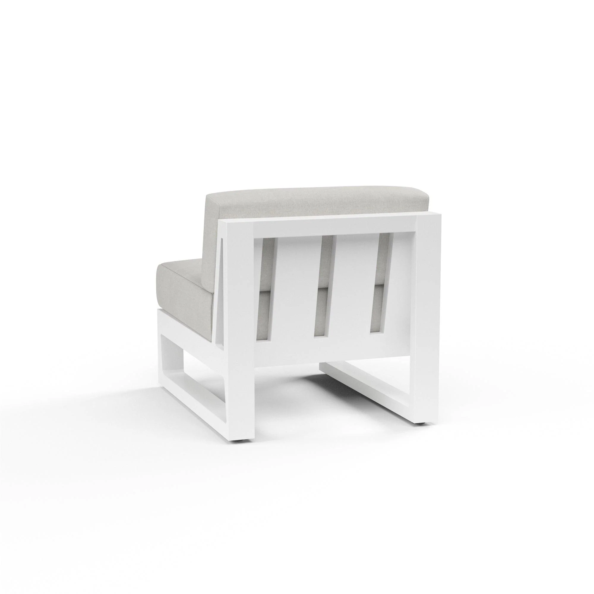 Newport Armless Club Chair in Cast Silver, No Welt - Remutear