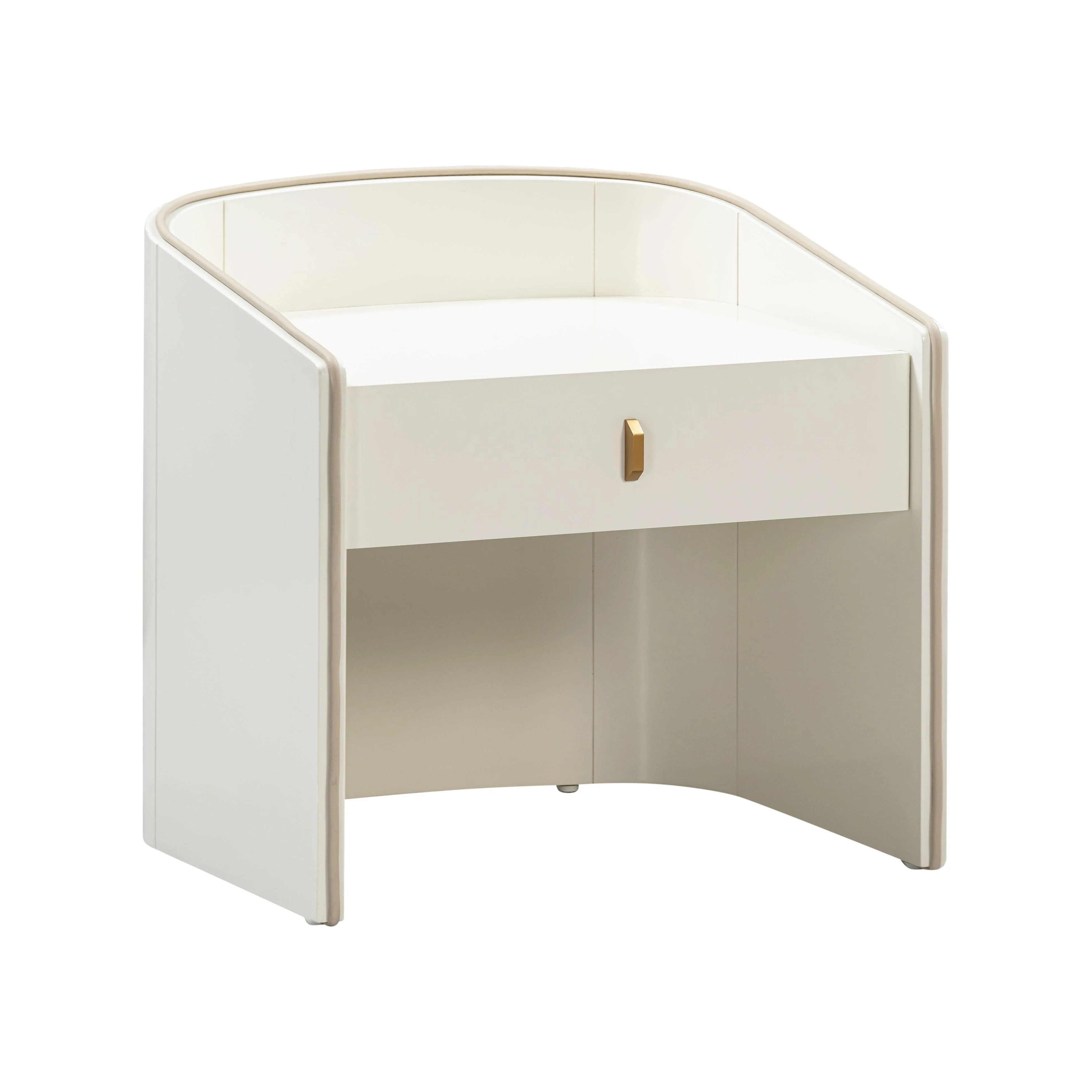 Collins Cream Lacquer Nightstand - Remutear
