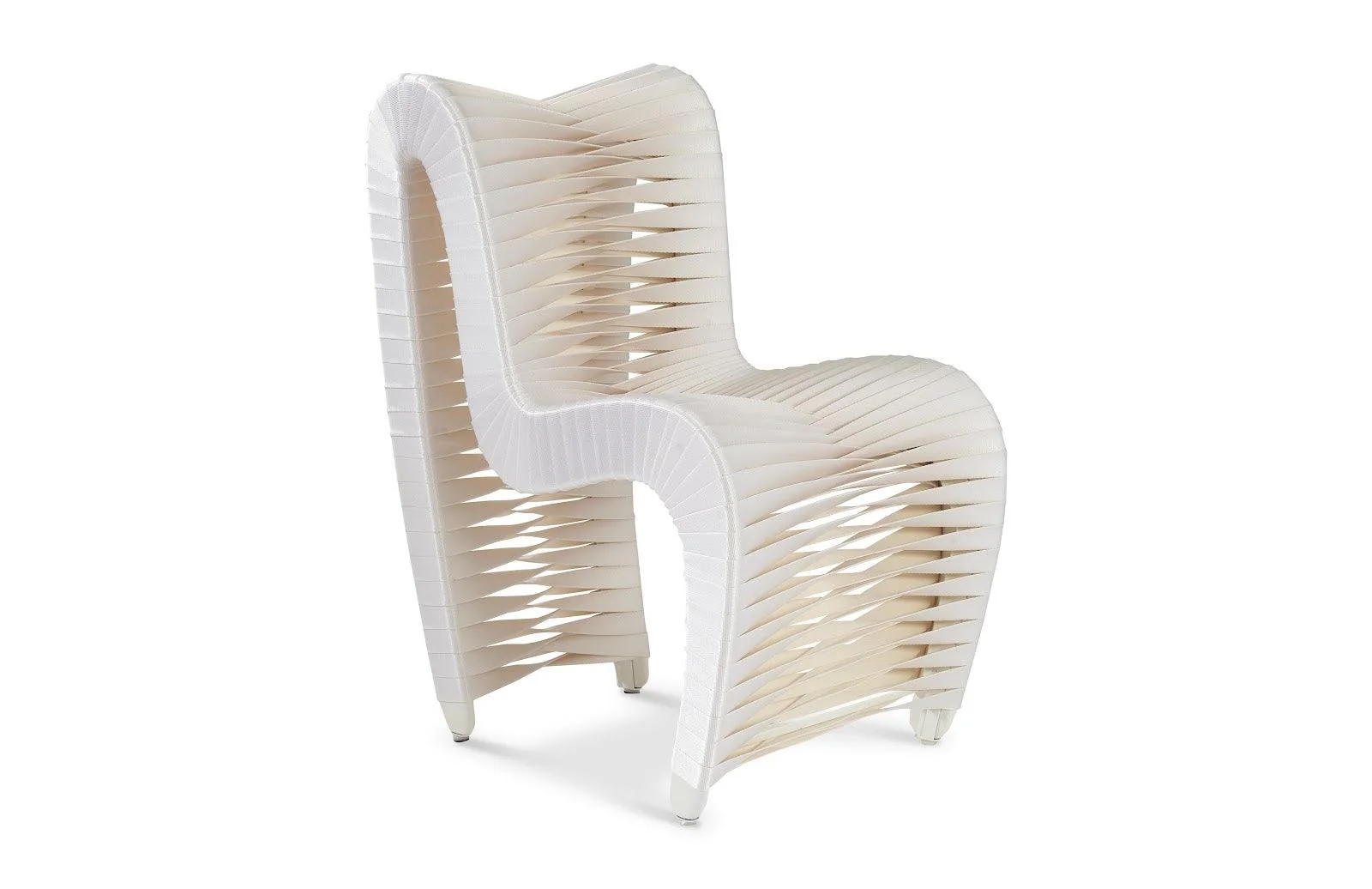 Seat Belt Dining Chair, White/Off-White - Remutear